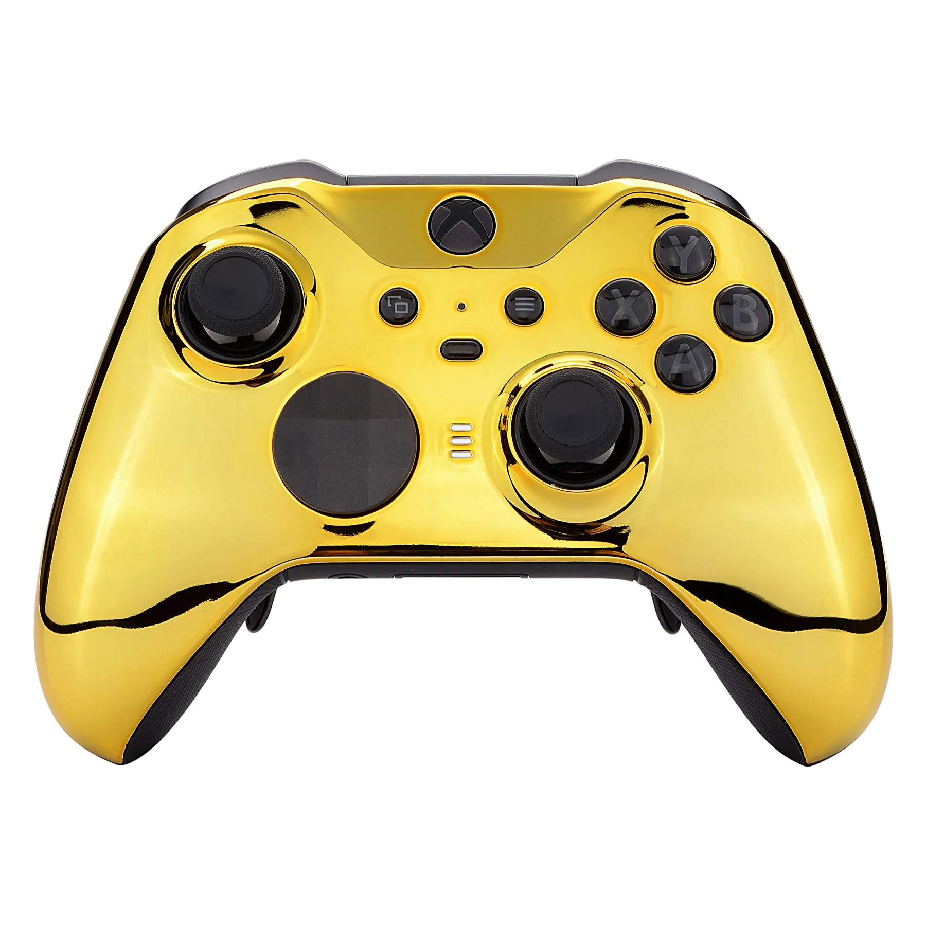 eXtremeRate Replacement Front Housing Shell Case with Accent Rings for Xbox One Elite Series 2 & Elite 2 Core Controller (Model 1797) - Chrome Gold Glossy - Image 2
