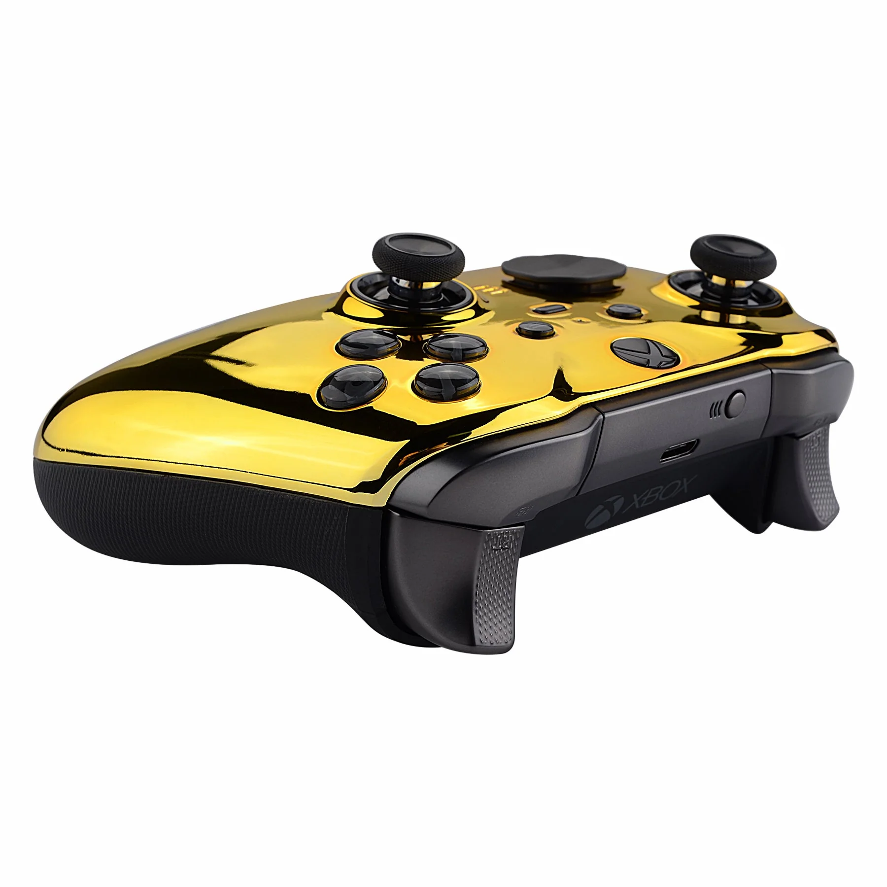 eXtremeRate Replacement Front Housing Shell Case with Accent Rings for Xbox One Elite Series 2 & Elite 2 Core Controller (Model 1797) - Chrome Gold Glossy - Image 7