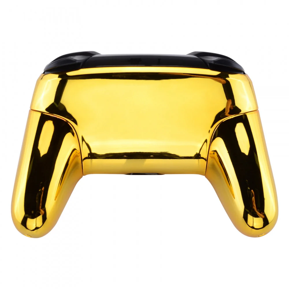 eXtremeRate Replacement Full Set Shell Faceplate Backplate Handles for Nintendo Switch Pro - Chrome Gold - Image 7