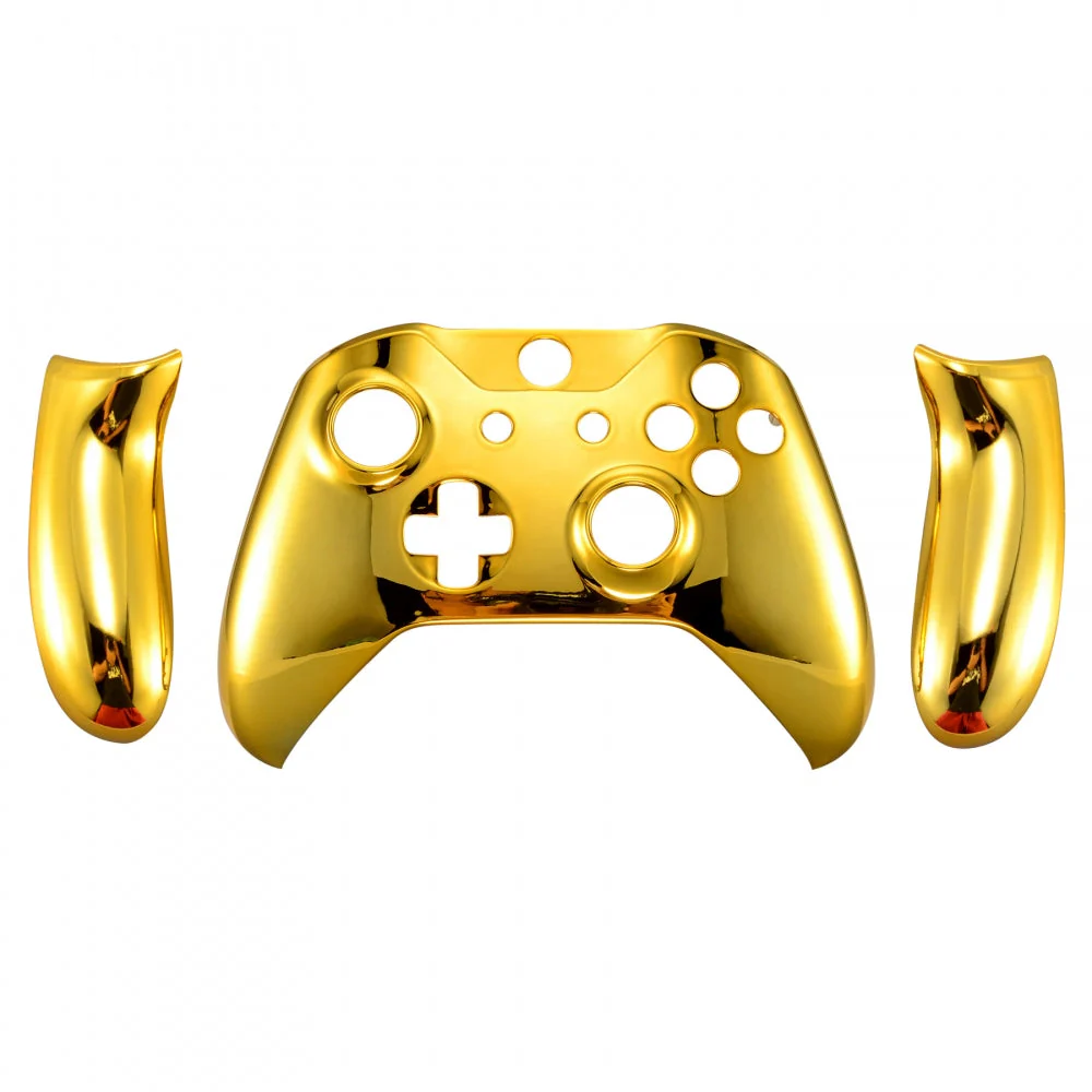 eXtremeRate Replacement Front Housing Shell with Side Rails Panel for Xbox One X & S Controller (Model 1708) - Chrome Gold Glossy - Image 8