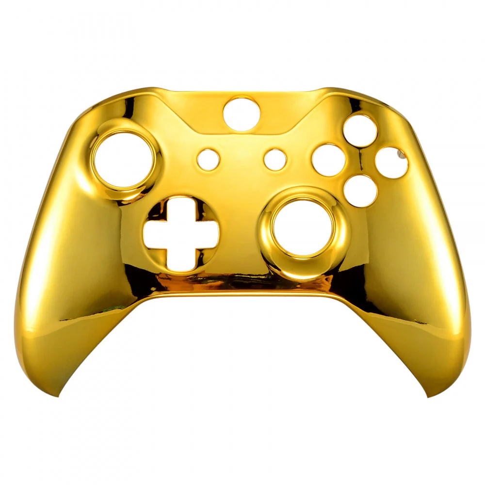 eXtremeRate Replacement Front Housing Shell with Side Rails Panel for Xbox One X & S Controller (Model 1708) - Chrome Gold Glossy - Image 9