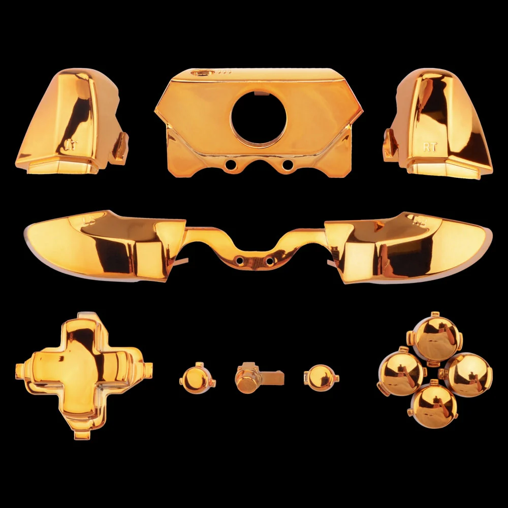 eXtremeRate Replacement Full Set Buttons for Xbox One Standard & Xbox One Elite V1 Controller - Chrome Gold - Image 3