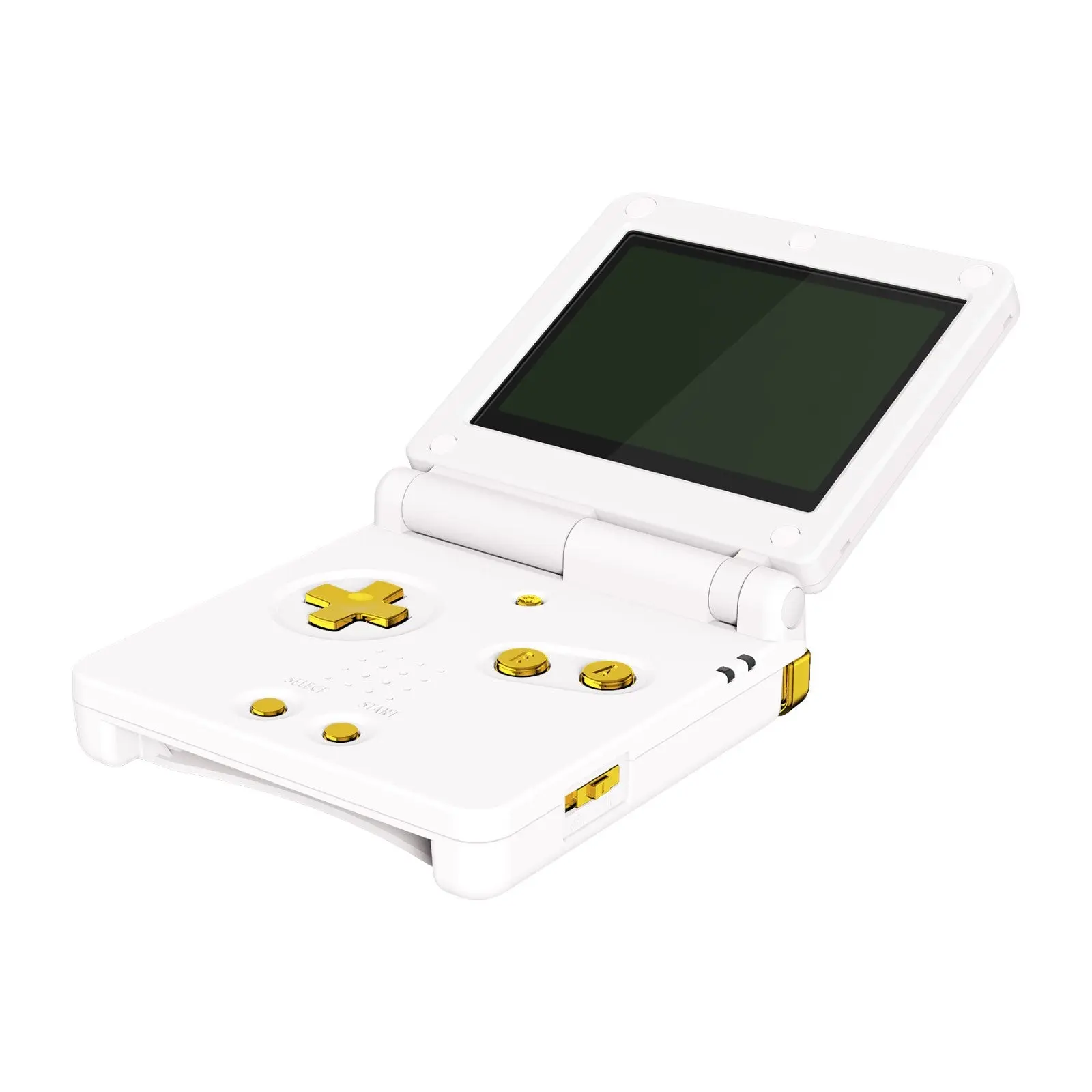 eXtremeRate Custom Replacement Full Set Buttons for Gameboy Advance SP GBA SP Console - Chrome Gold Glossy - Image 4