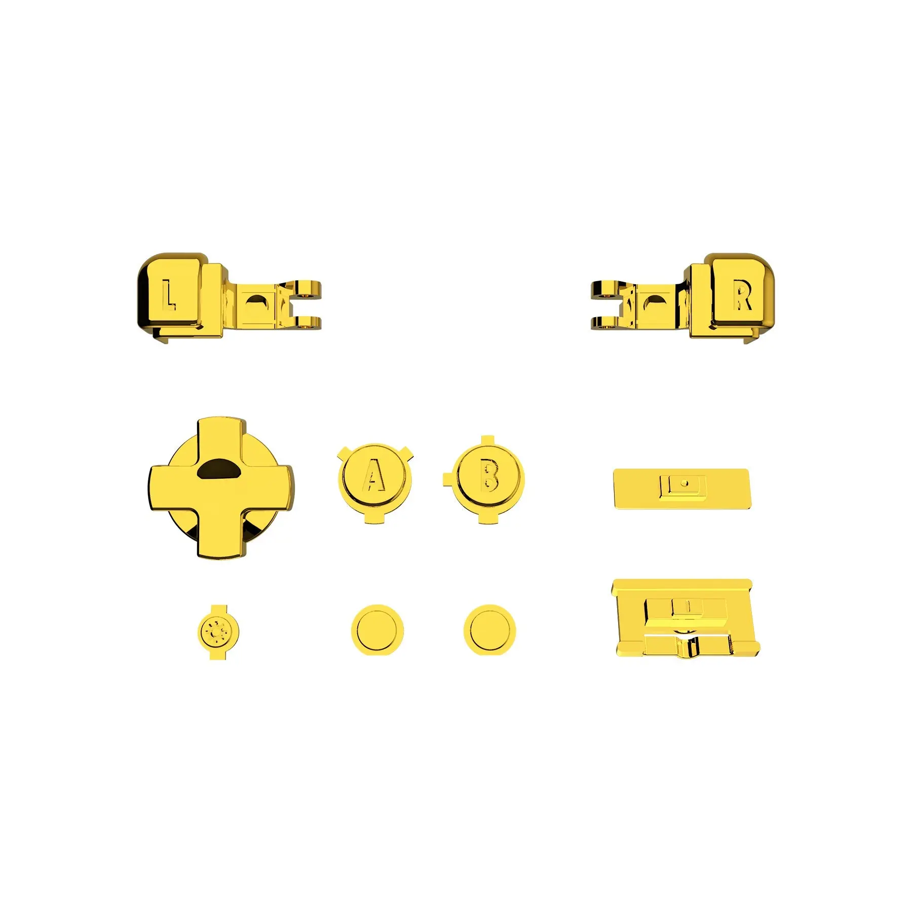 eXtremeRate Custom Replacement Full Set Buttons for Gameboy Advance SP GBA SP Console - Chrome Gold Glossy - Image 8