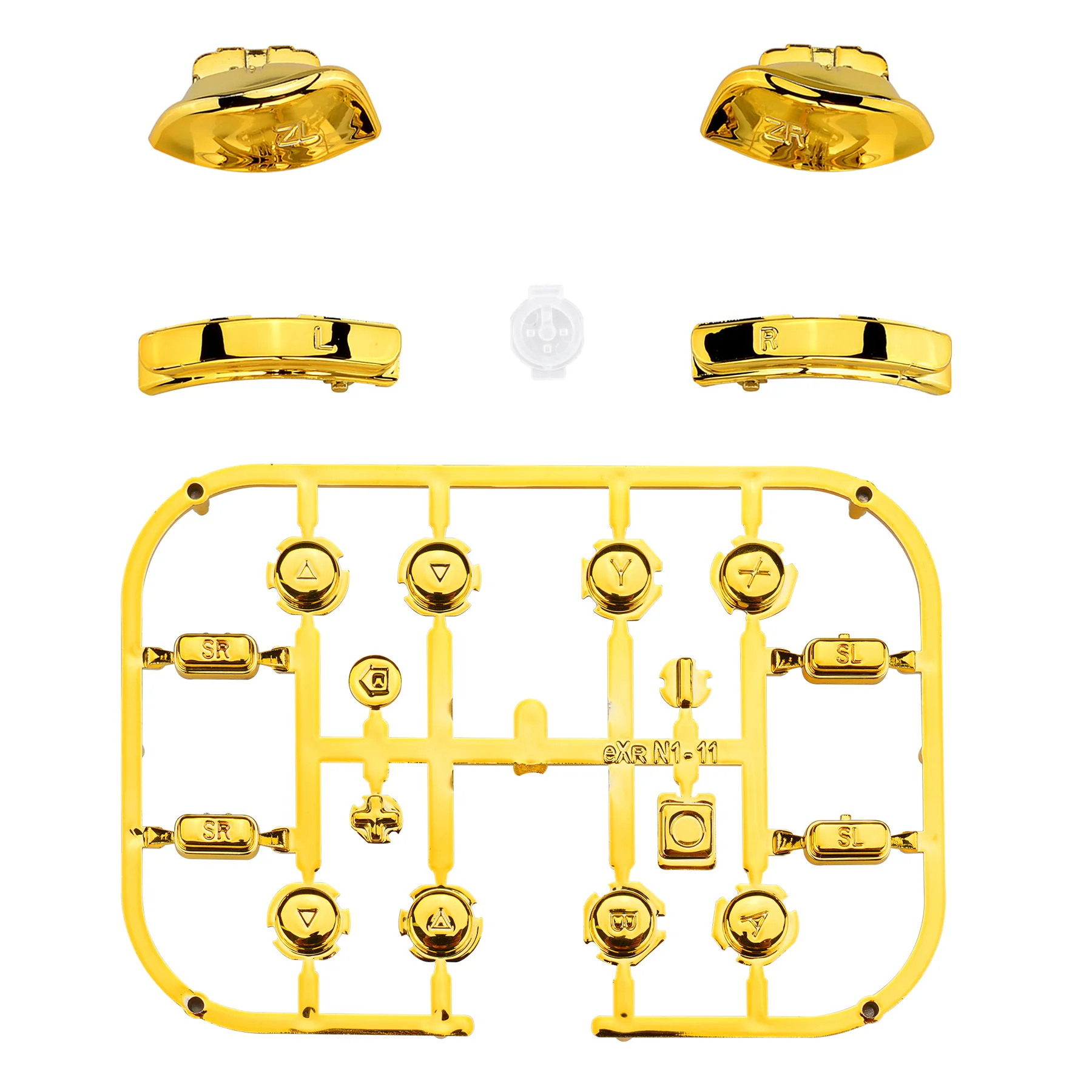 eXtremeRate Replacement Full Set Buttons for Joycon of NS Switch - Chrome Gold Glossy - Image 2