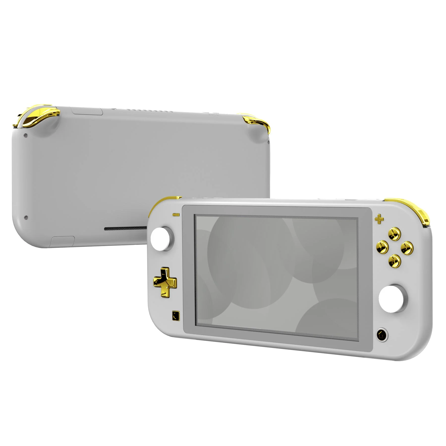 eXtremeRate Replacement Full Set Buttons for NS Switch Lite - Chrome Gold Glossy - Image 3