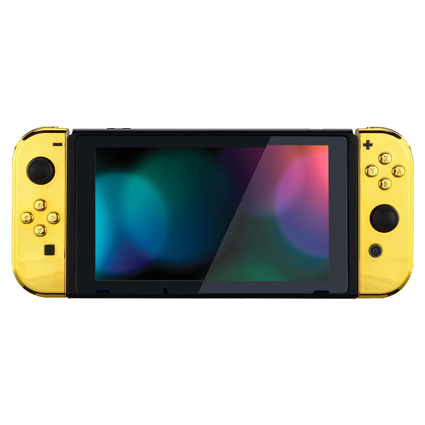eXtremeRate Replacement Full Set Shell Case with Buttons for Joycon of NS Switch - Chrome Gold - Image 4
