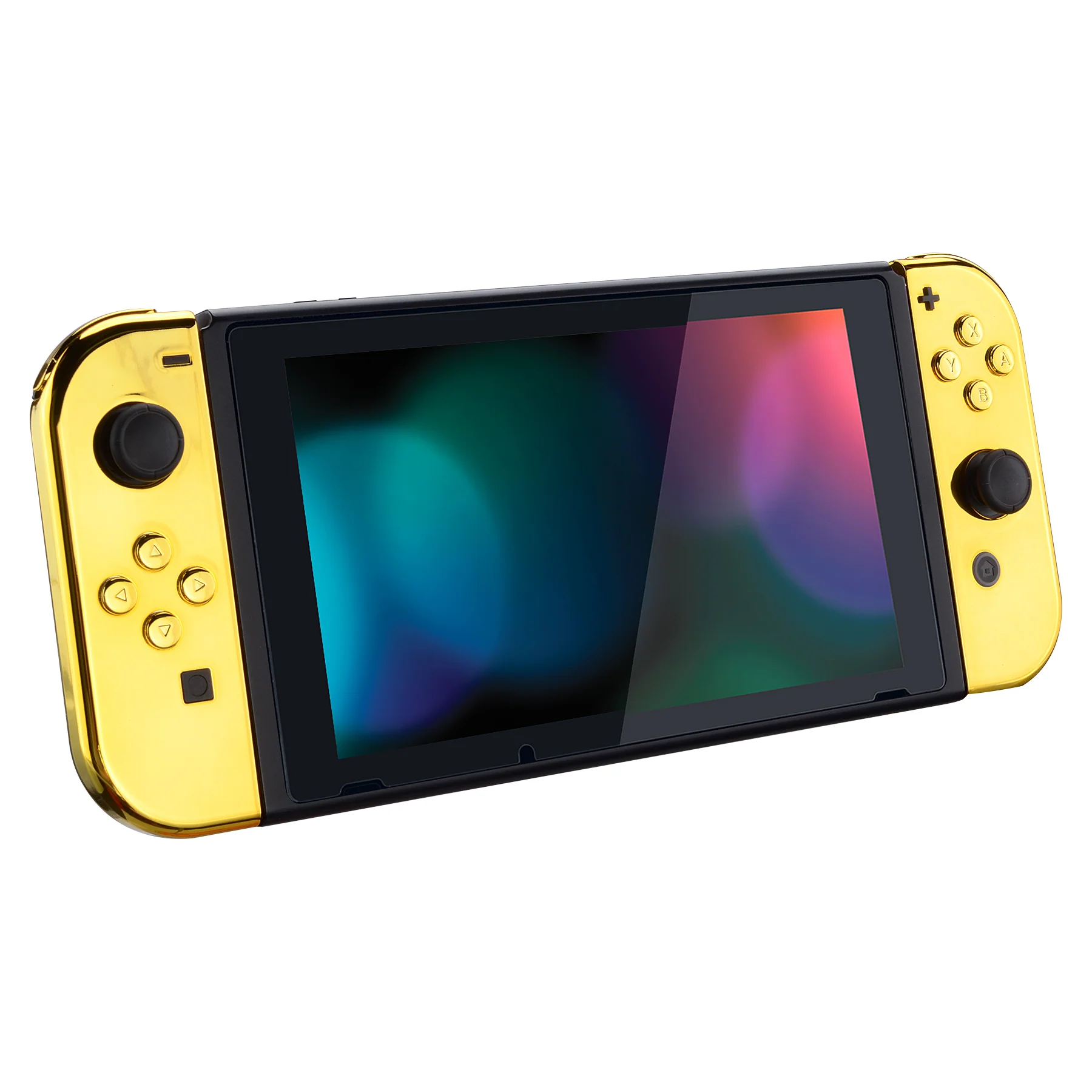 eXtremeRate Replacement Full Set Shell Case with Buttons for Joycon of NS Switch - Chrome Gold - Image 7