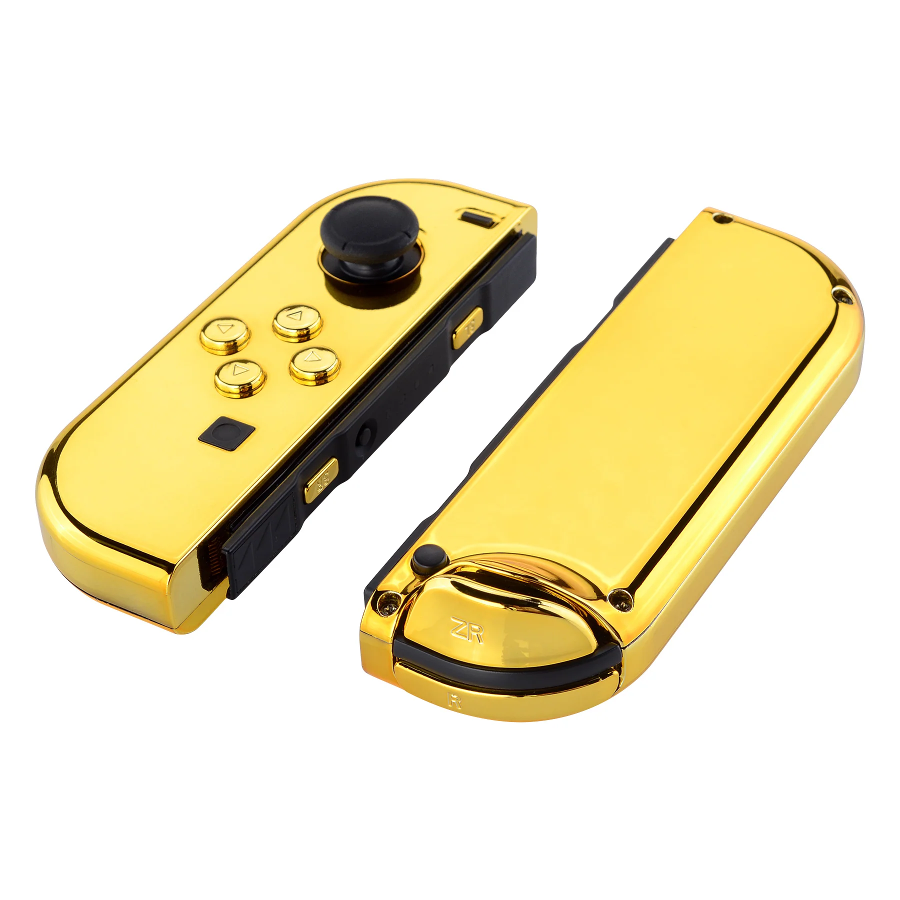 eXtremeRate Replacement Full Set Shell Case with Buttons for Joycon of NS Switch - Chrome Gold - Image 9