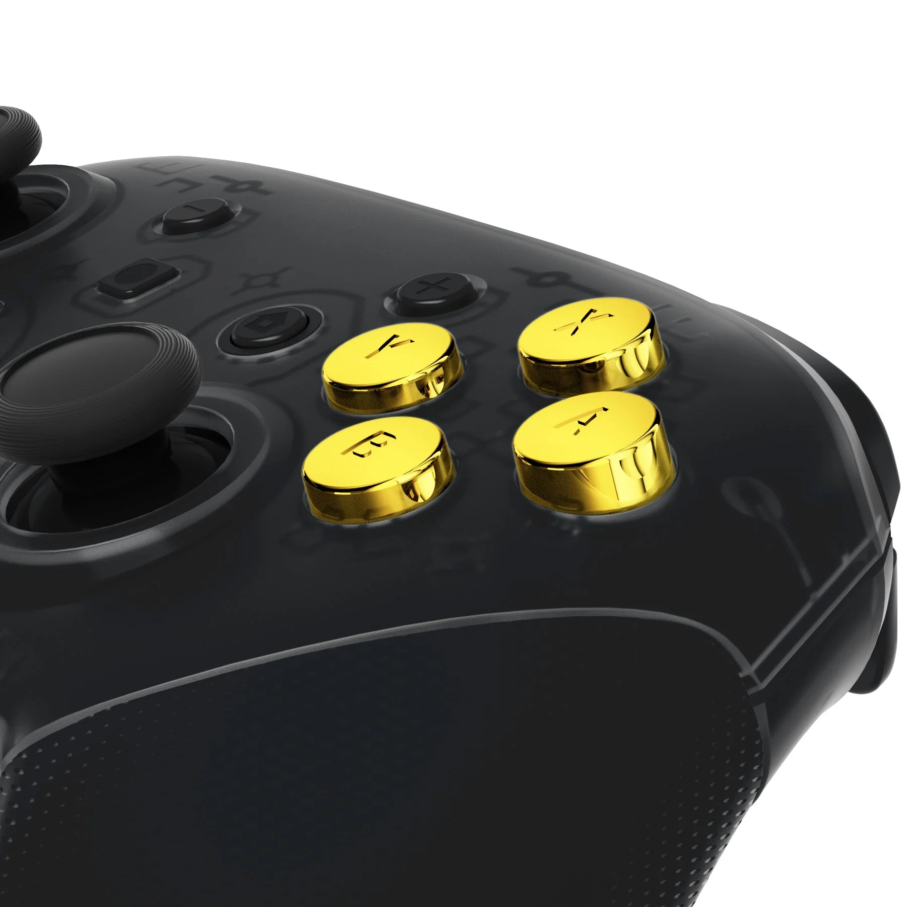 eXtremeRate Replacement Interchangeable ABXY Buttons for Nintendo Switch Pro Controller - Chrome Gold - Image 3