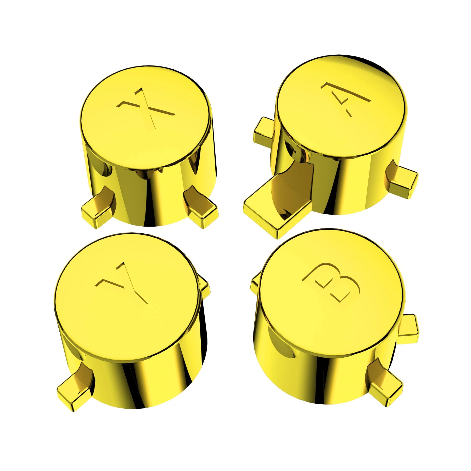 eXtremeRate Replacement Interchangeable ABXY Buttons for Nintendo Switch Pro Controller - Chrome Gold - Image 4