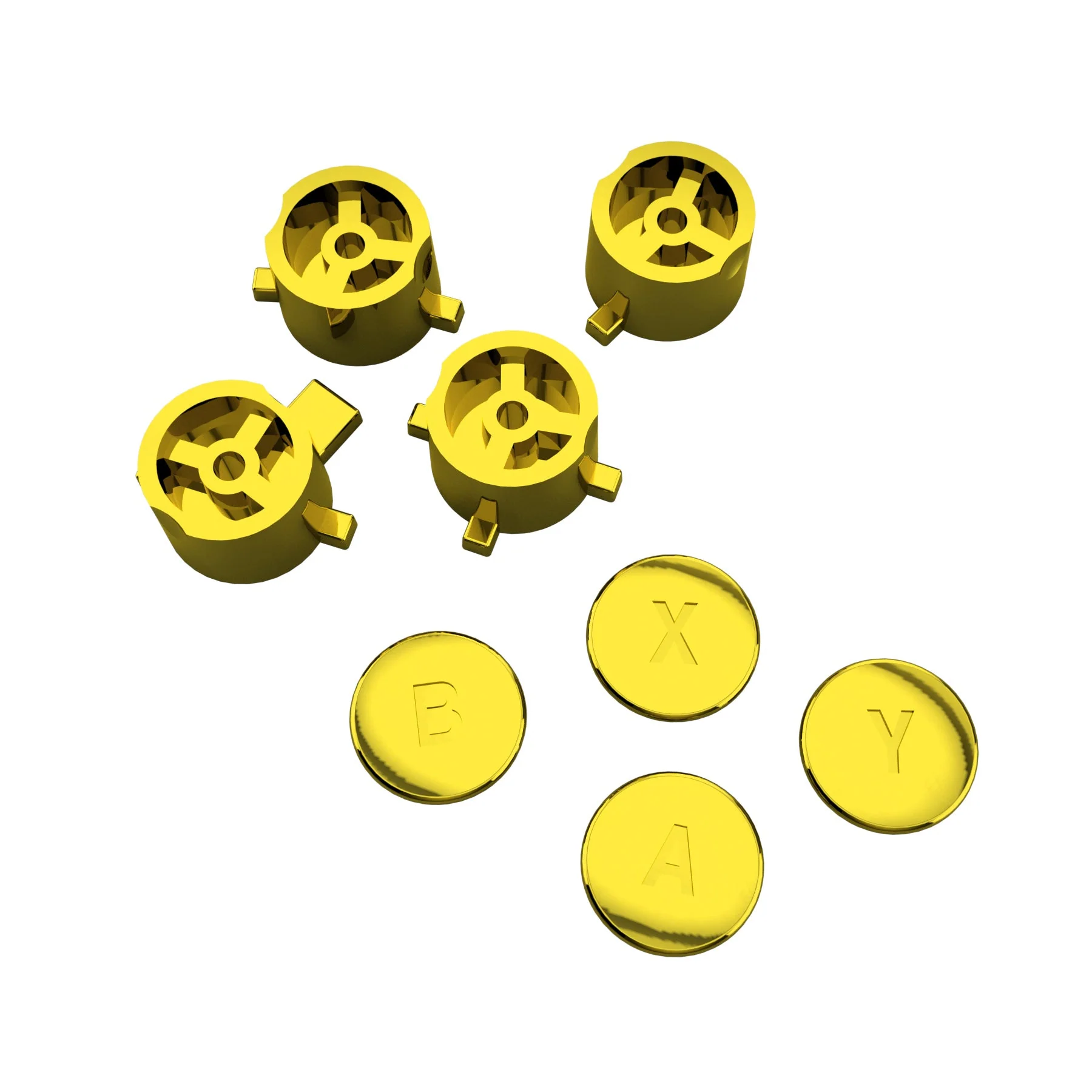 eXtremeRate Replacement Interchangeable ABXY Buttons for Nintendo Switch Pro Controller - Chrome Gold - Image 5