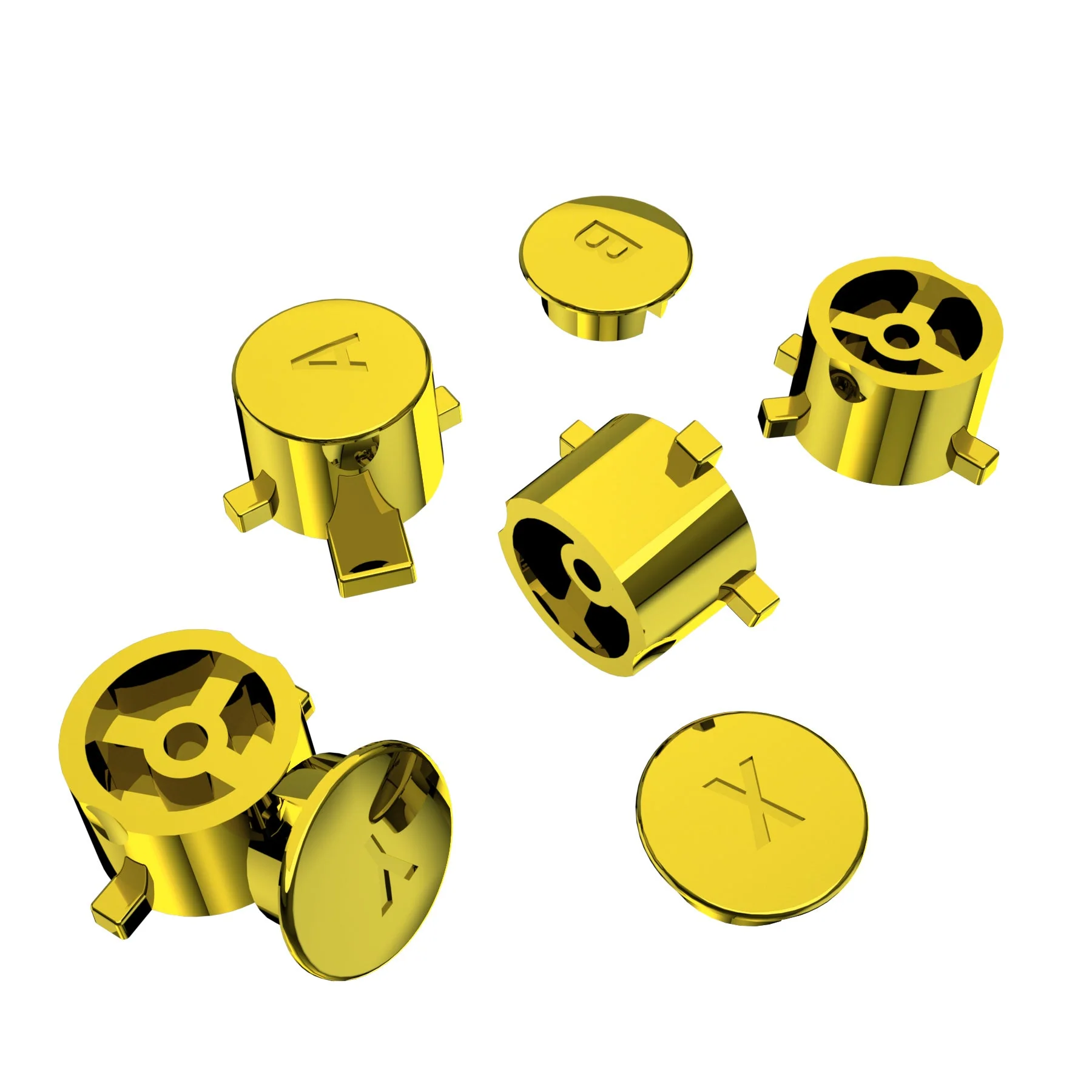 eXtremeRate Replacement Interchangeable ABXY Buttons for Nintendo Switch Pro Controller - Chrome Gold - Image 6