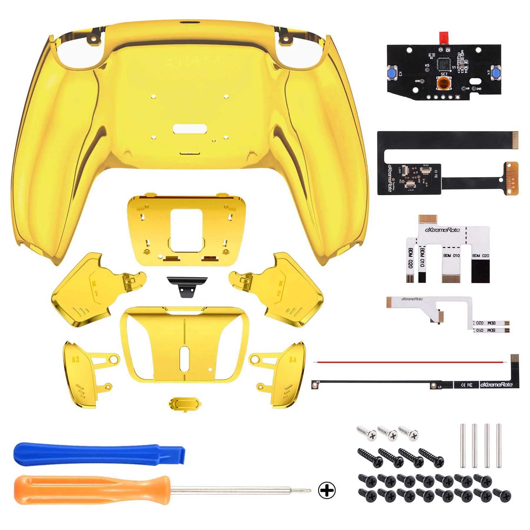 eXtremeRate Remappable RISE4 Remap Kit for PS5 Controller BDM-010/020 - Chrome Gold - Image 2