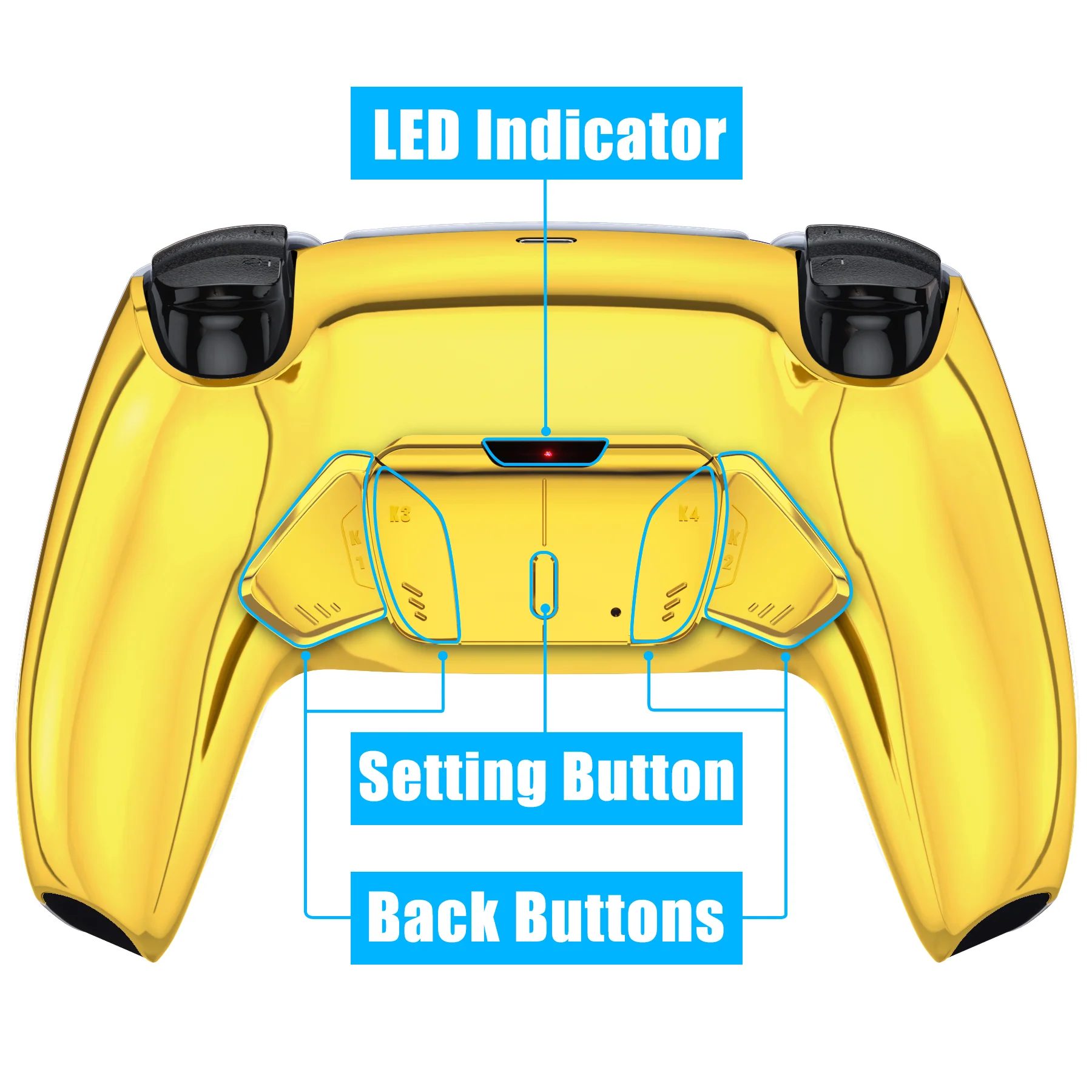 eXtremeRate Remappable RISE4 Remap Kit for PS5 Controller BDM-010/020 - Chrome Gold - Image 4