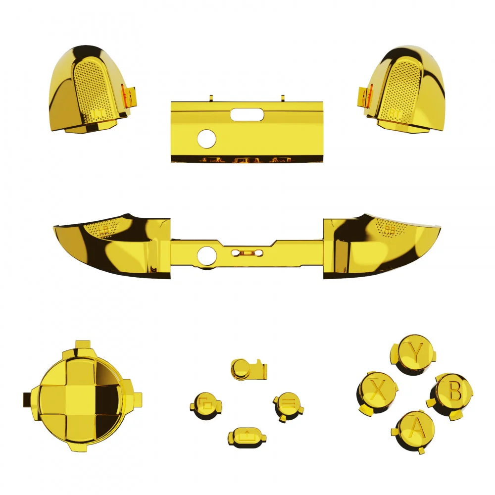 eXtremeRate Replacement Full Set Buttons for Xbox Series X & S Controller - Chrome Gold - Image 2