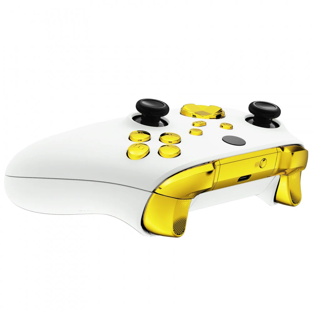eXtremeRate Replacement Full Set Buttons for Xbox Series X & S Controller - Chrome Gold - Image 6