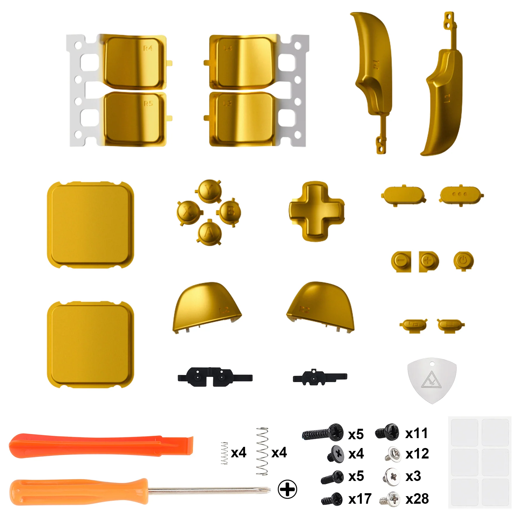 eXtremeRate Replacement Full Set Buttons for Steam Deck LCD - Chrome Gold - Image 2