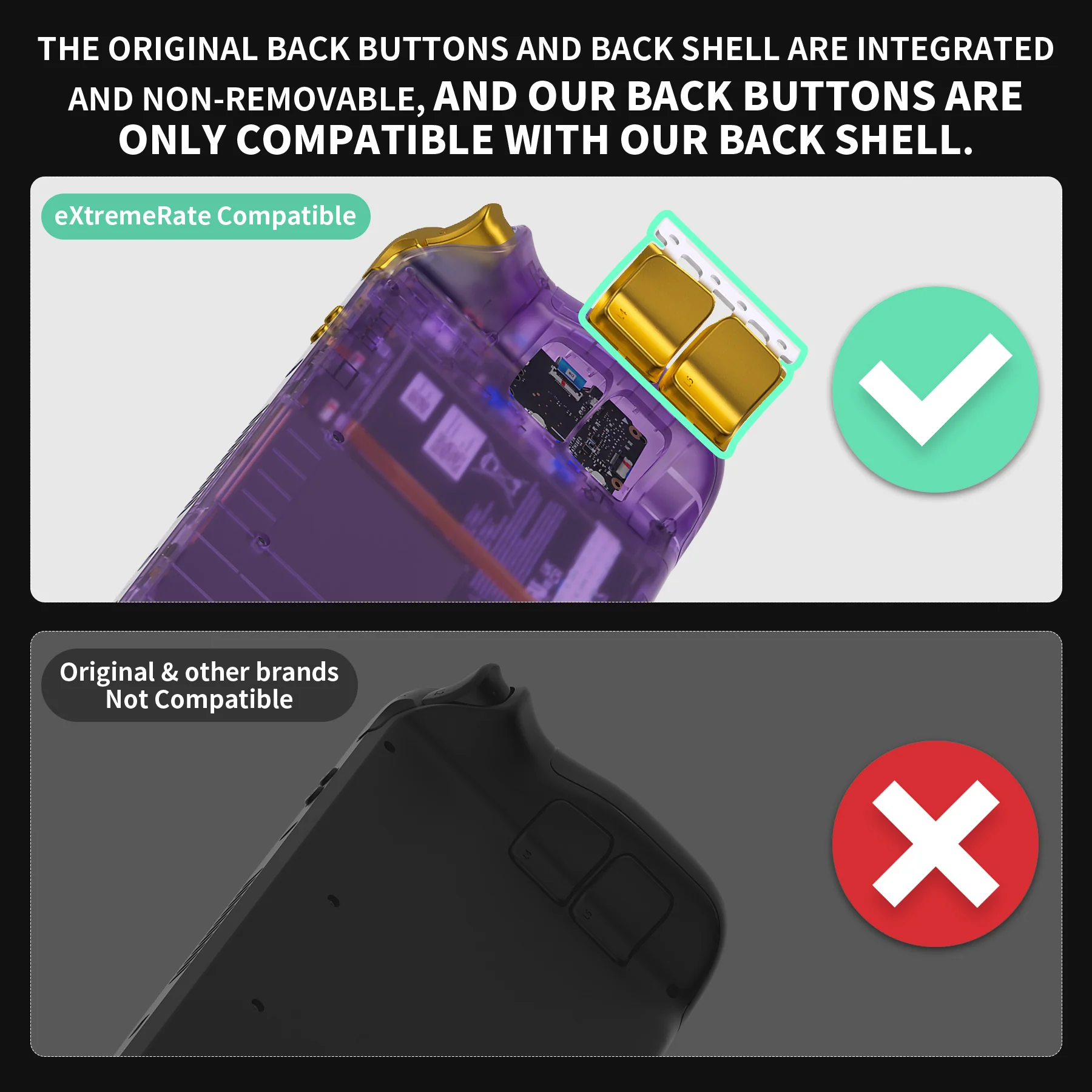 eXtremeRate Replacement Full Set Buttons for Steam Deck LCD - Chrome Gold - Image 4