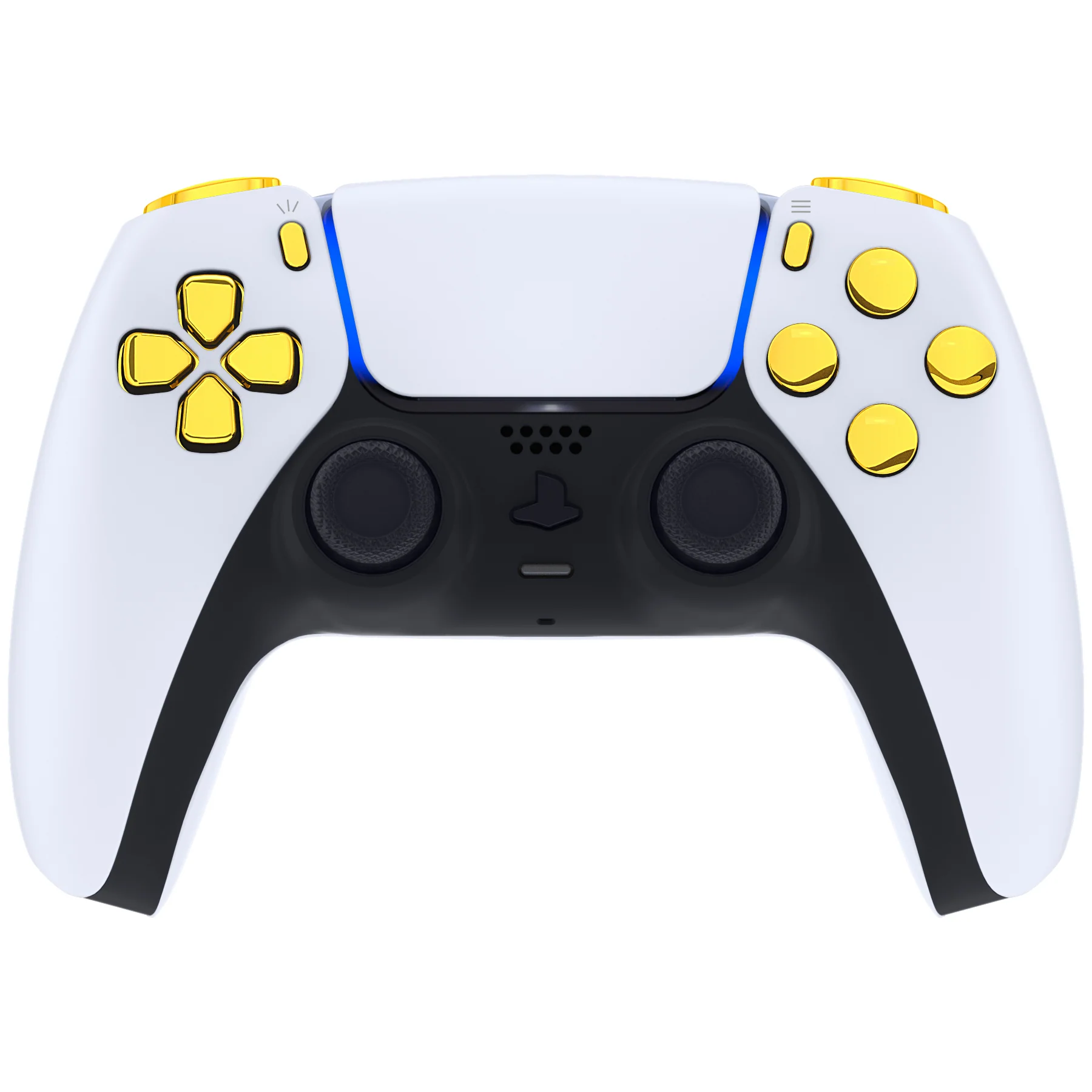 eXtremeRate Replacement Full Set Buttons Compatible with PS5 Controller BDM-010/020 - Chrome Gold - Image 2