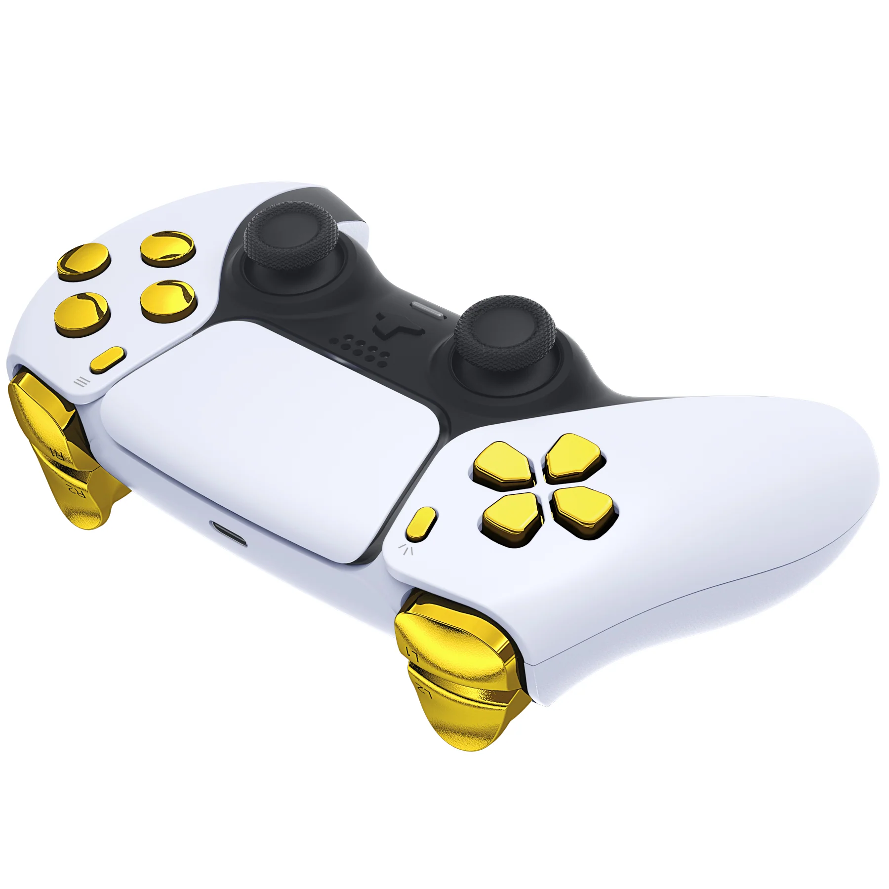 eXtremeRate Replacement Full Set Buttons Compatible with PS5 Controller BDM-010/020 - Chrome Gold - Image 6