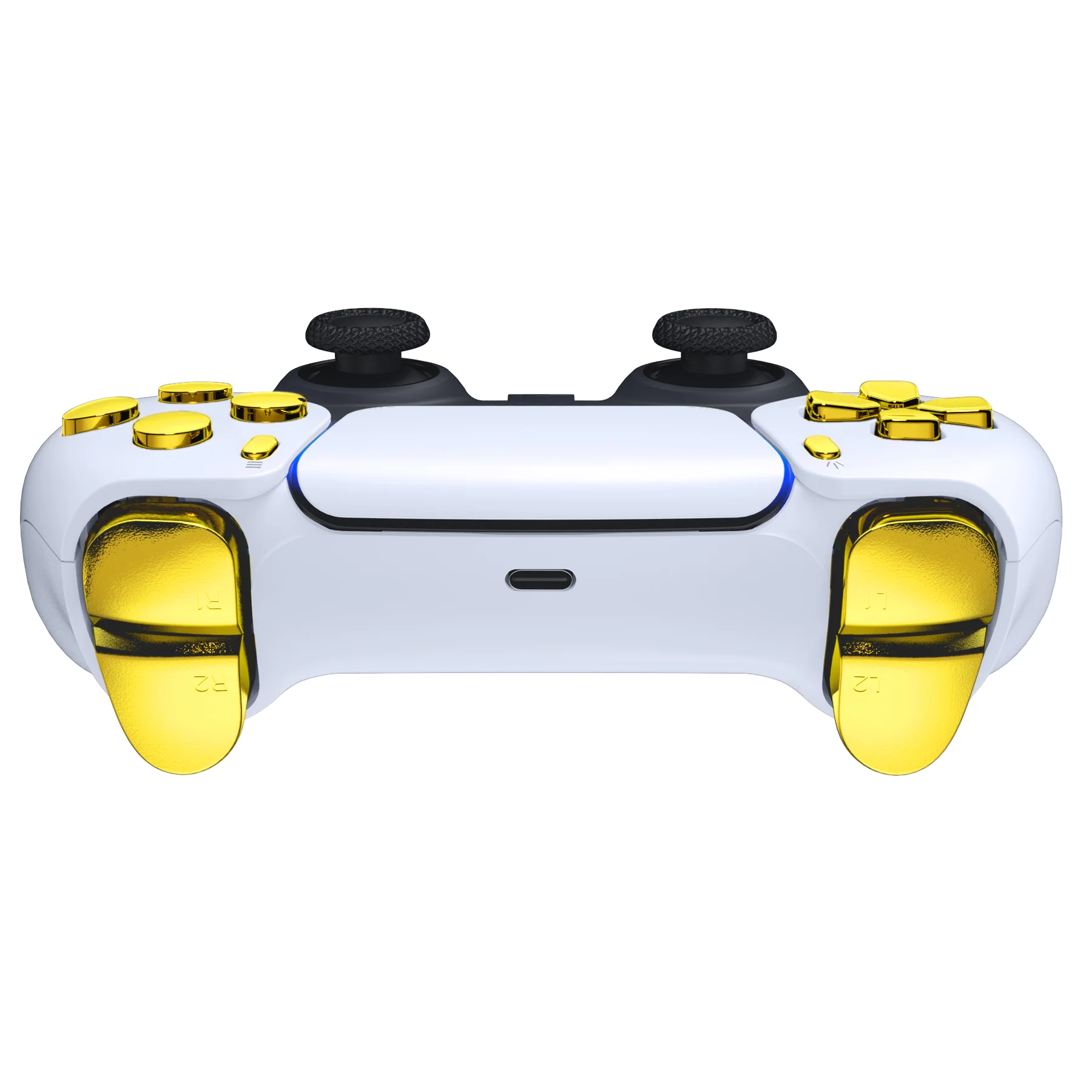 eXtremeRate Replacement Full Set Buttons Compatible with PS5 Controller BDM-010/020 - Chrome Gold - Image 7