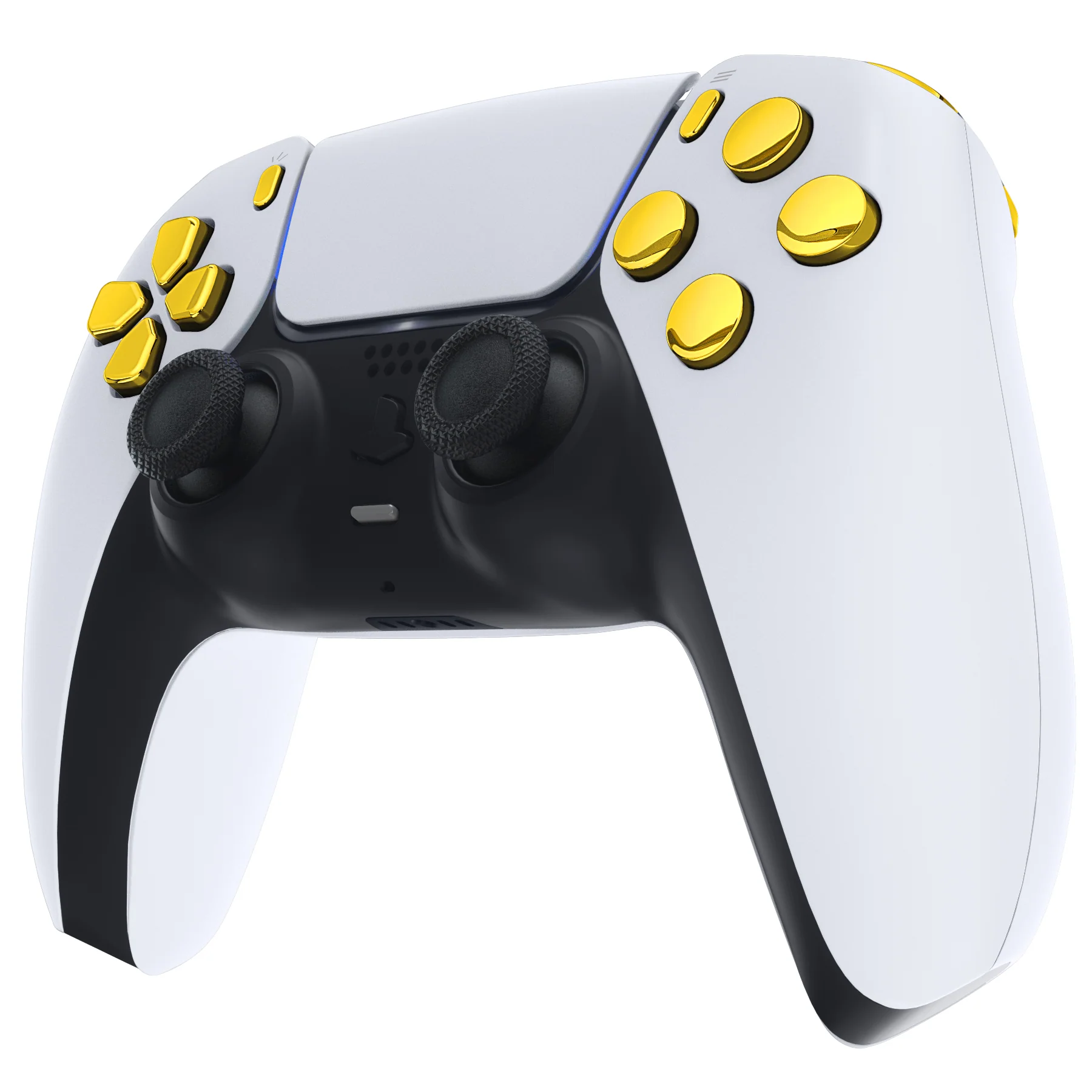 eXtremeRate Replacement Full Set Buttons Compatible with PS5 Controller BDM-030/040/050/060 - Chrome Gold - Image 5