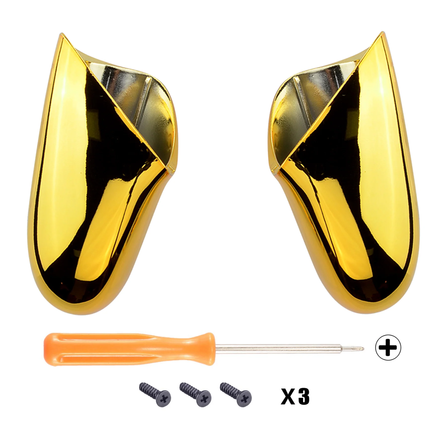 eXtremeRate Replacement Handle Grips for Nintendo Switch Pro Controller - Chrome Gold - Image 2