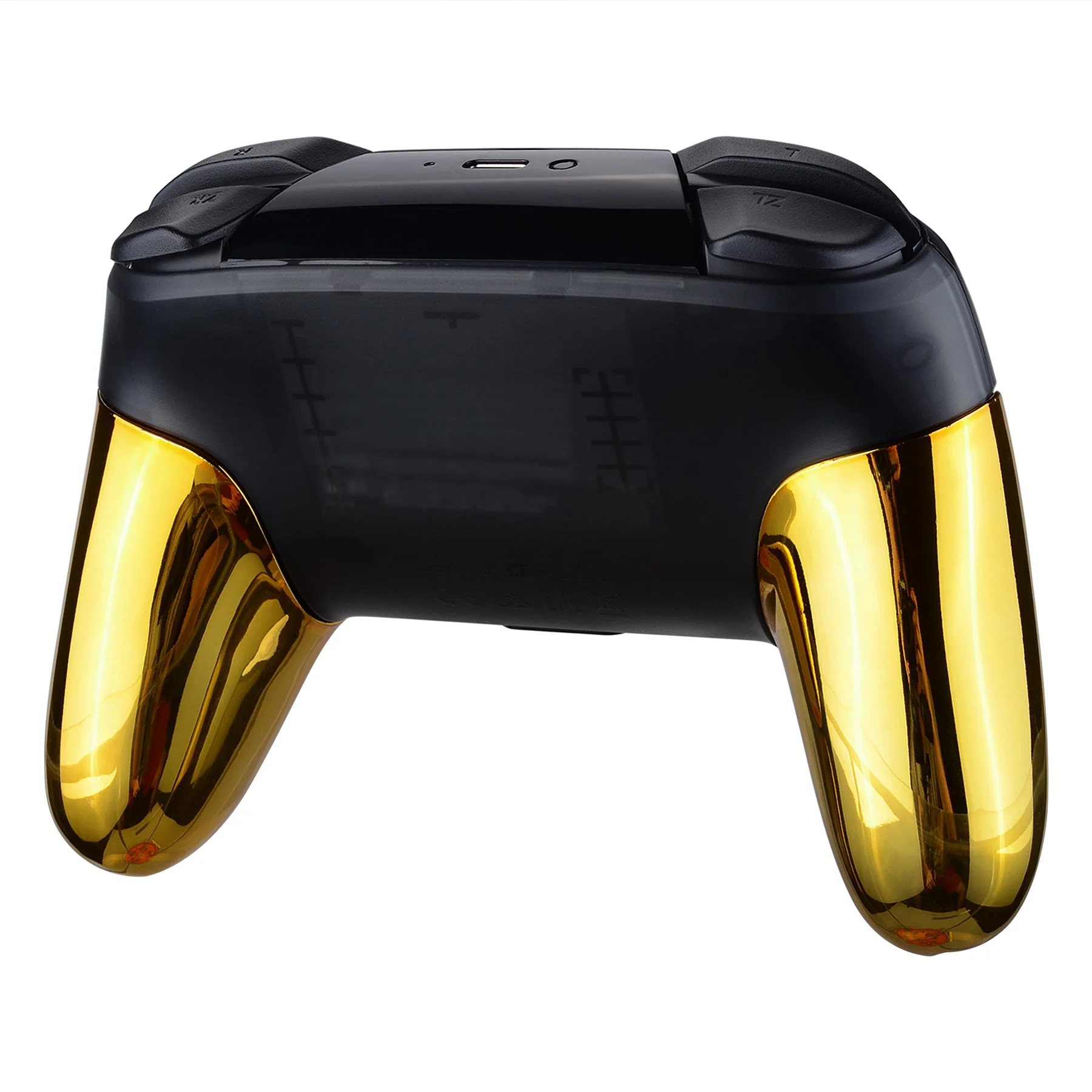 eXtremeRate Replacement Handle Grips for Nintendo Switch Pro Controller - Chrome Gold - Image 6