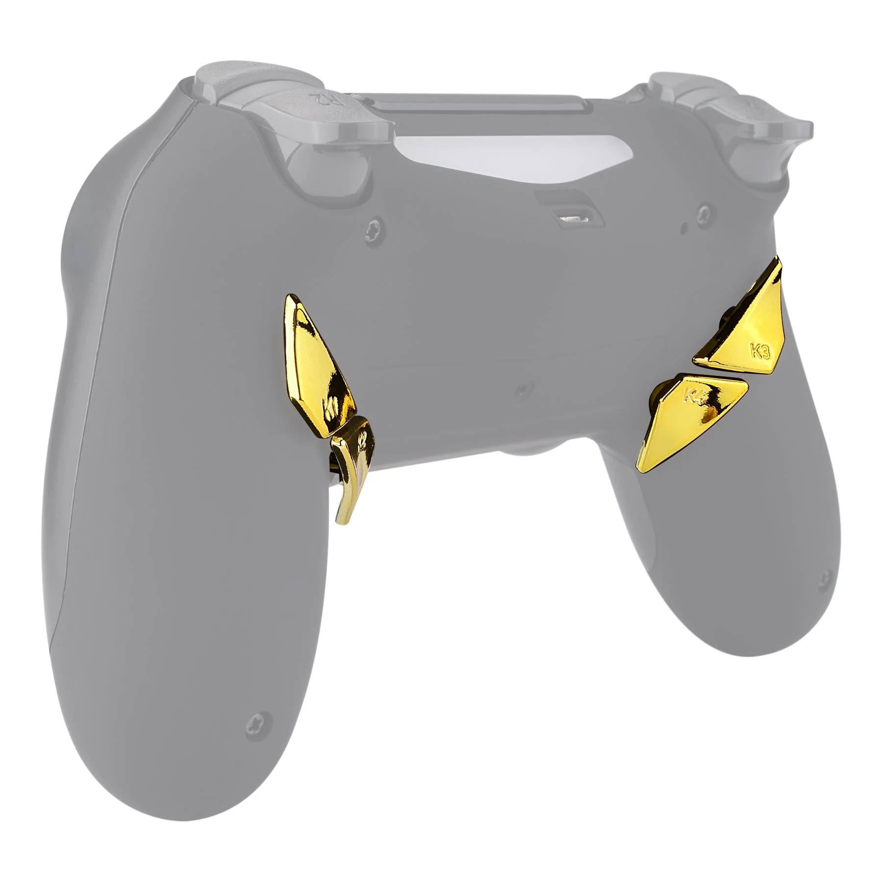 eXtremeRate Replacement Ergonomic Back Buttons K1 K2 K3 K4 Paddles for PS4 Controller Dawn Remap Kit - Chrome Gold - Image 8