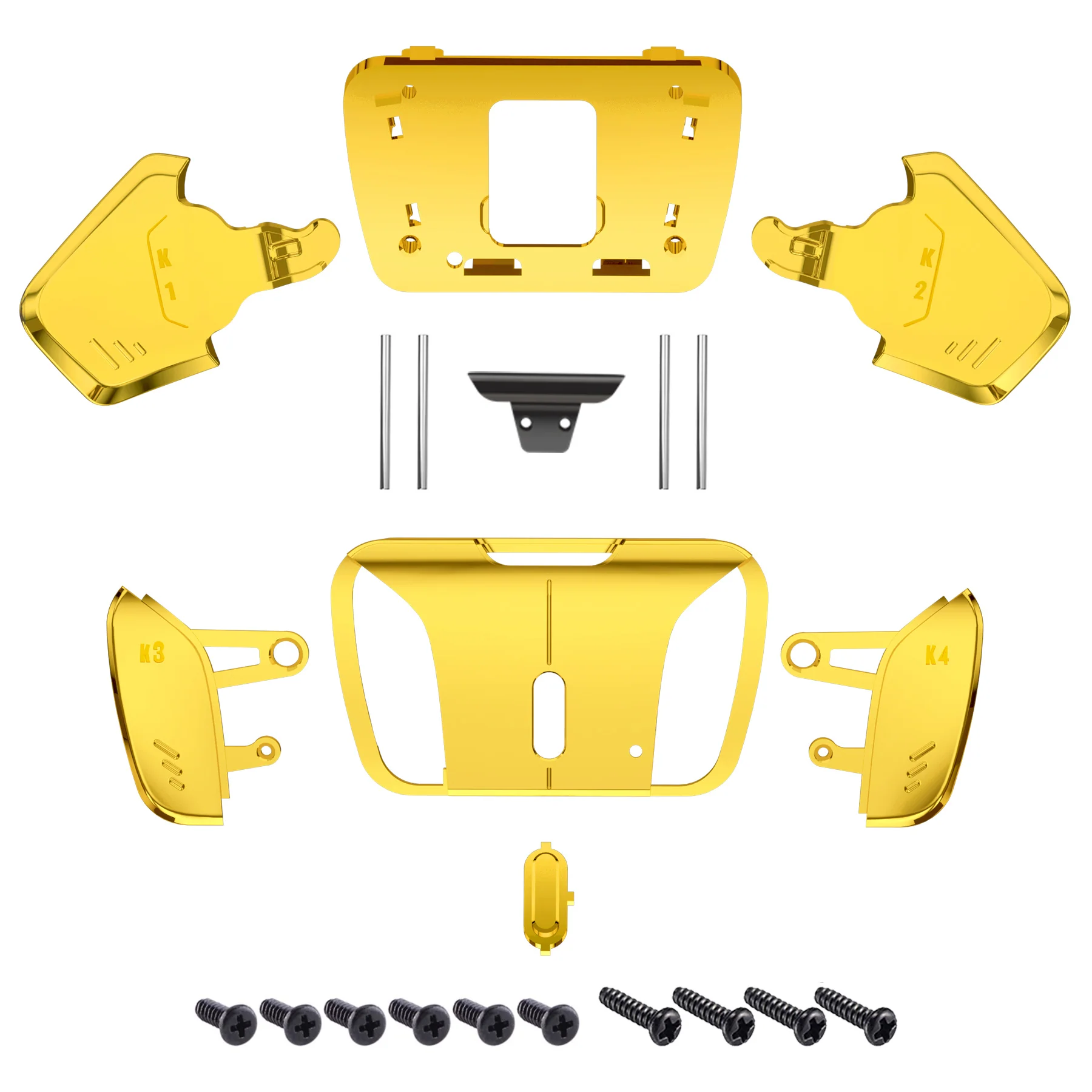 eXtremeRate Replacement Redesigned K1 K2 K3 K4 Back Buttons Housing Shell for eXtremeRate RISE4 Remap Kit, Compatible with PS5 Controller - Chrome Gold - Image 2