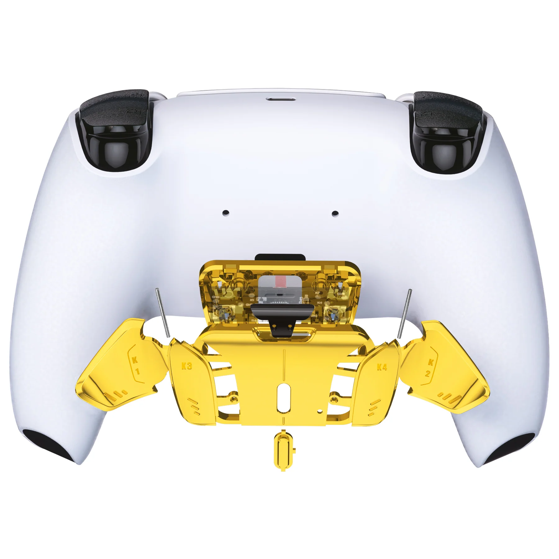 eXtremeRate Replacement Redesigned K1 K2 K3 K4 Back Buttons Housing Shell for eXtremeRate RISE4 Remap Kit, Compatible with PS5 Controller - Chrome Gold - Image 6