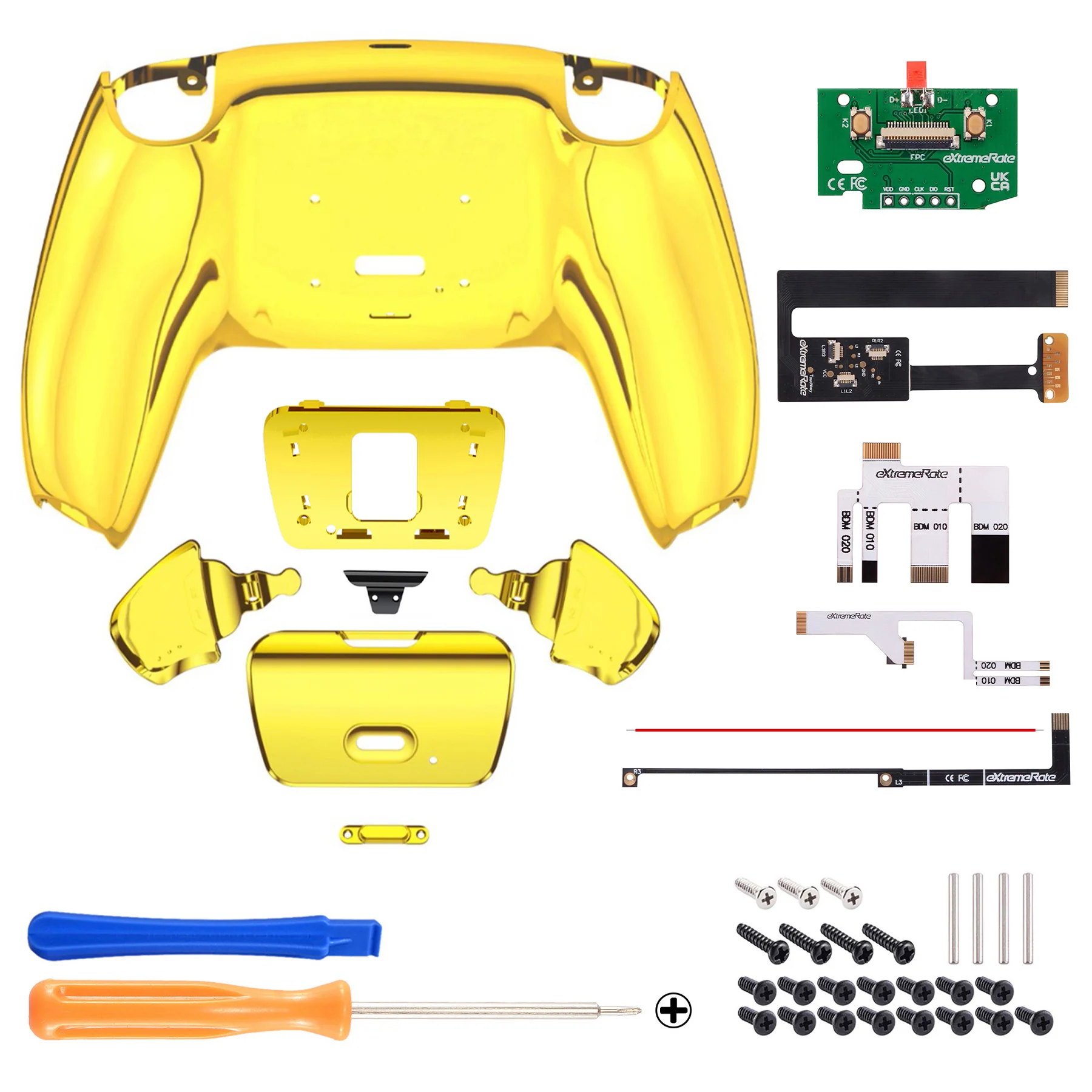 eXtremeRate Remappable Rise 2.0 Remap Kit for PS5 Controller BDM-010 & BDM-020 - Chrome Gold - Image 2
