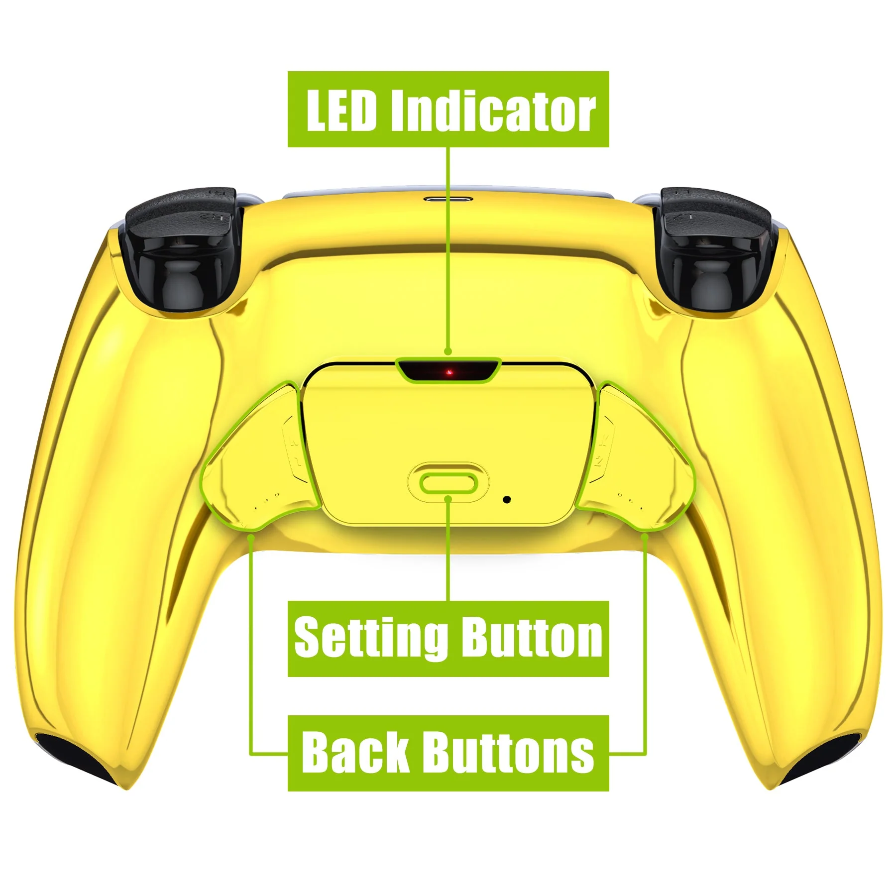 eXtremeRate Remappable Rise 2.0 Remap Kit for PS5 Controller BDM-010 & BDM-020 - Chrome Gold - Image 4