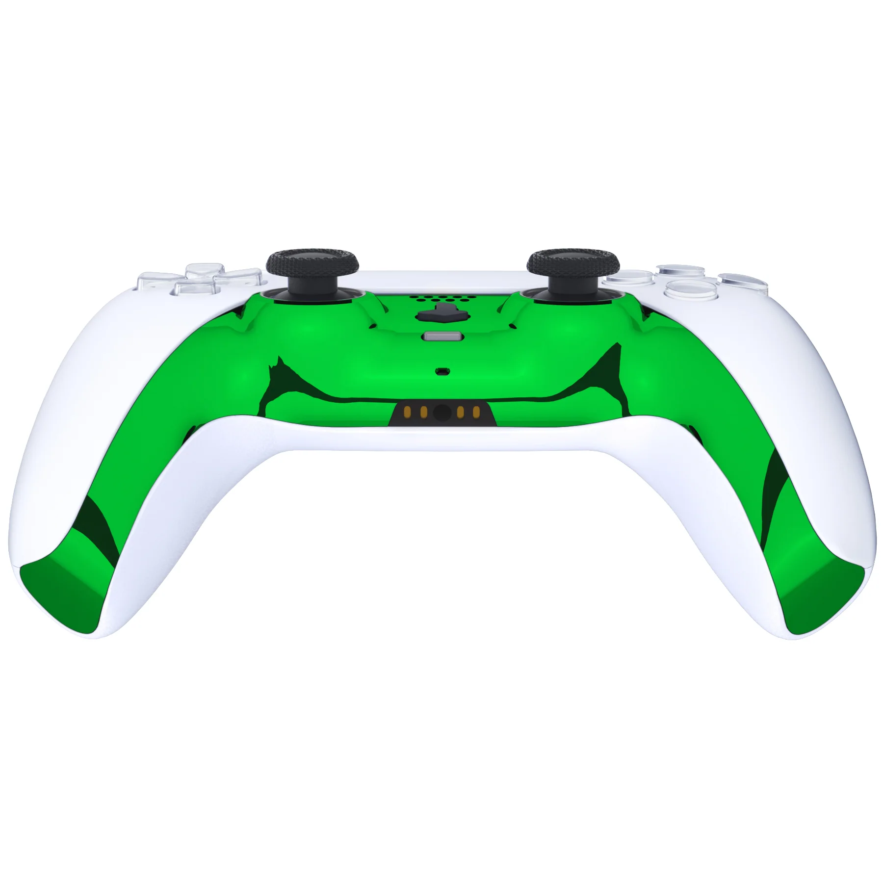 eXtremeRate Replacement Decorative Trim Shell with Accent Rings Compatible with PS5 Controller BDM-010/020/030/040/050 - Chrome Green Glossy - Image 6
