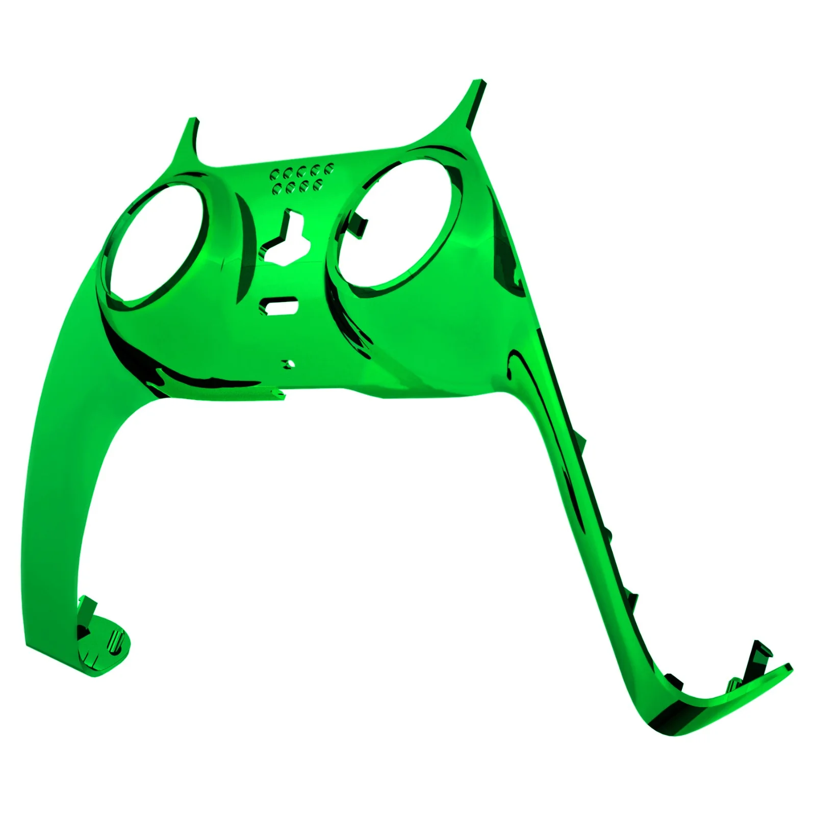 eXtremeRate Replacement Decorative Trim Shell with Accent Rings Compatible with PS5 Controller BDM-010/020/030/040/050 - Chrome Green Glossy - Image 8