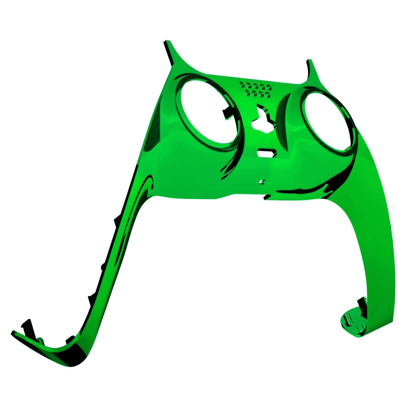 eXtremeRate Replacement Decorative Trim Shell with Accent Rings Compatible with PS5 Controller BDM-010/020/030/040/050 - Chrome Green Glossy - Image 9