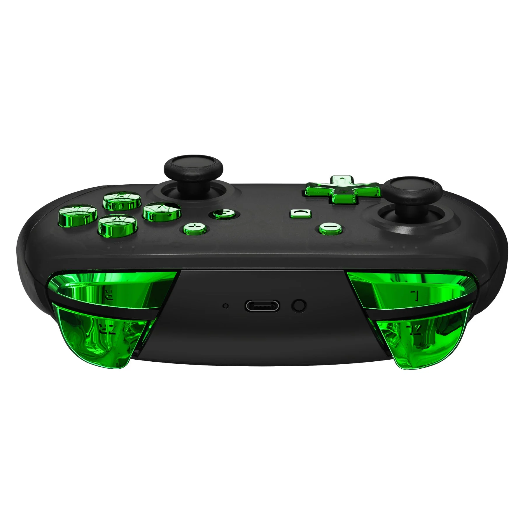 eXtremeRate DIY Replacement Full Set Buttons for Nintendo Switch Pro Controller - Chrome Green Glossy - Image 7