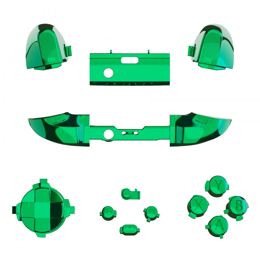 eXtremeRate Replacement Full Set Buttons for Xbox Series X & S Controller - Chrome Green - Image 2