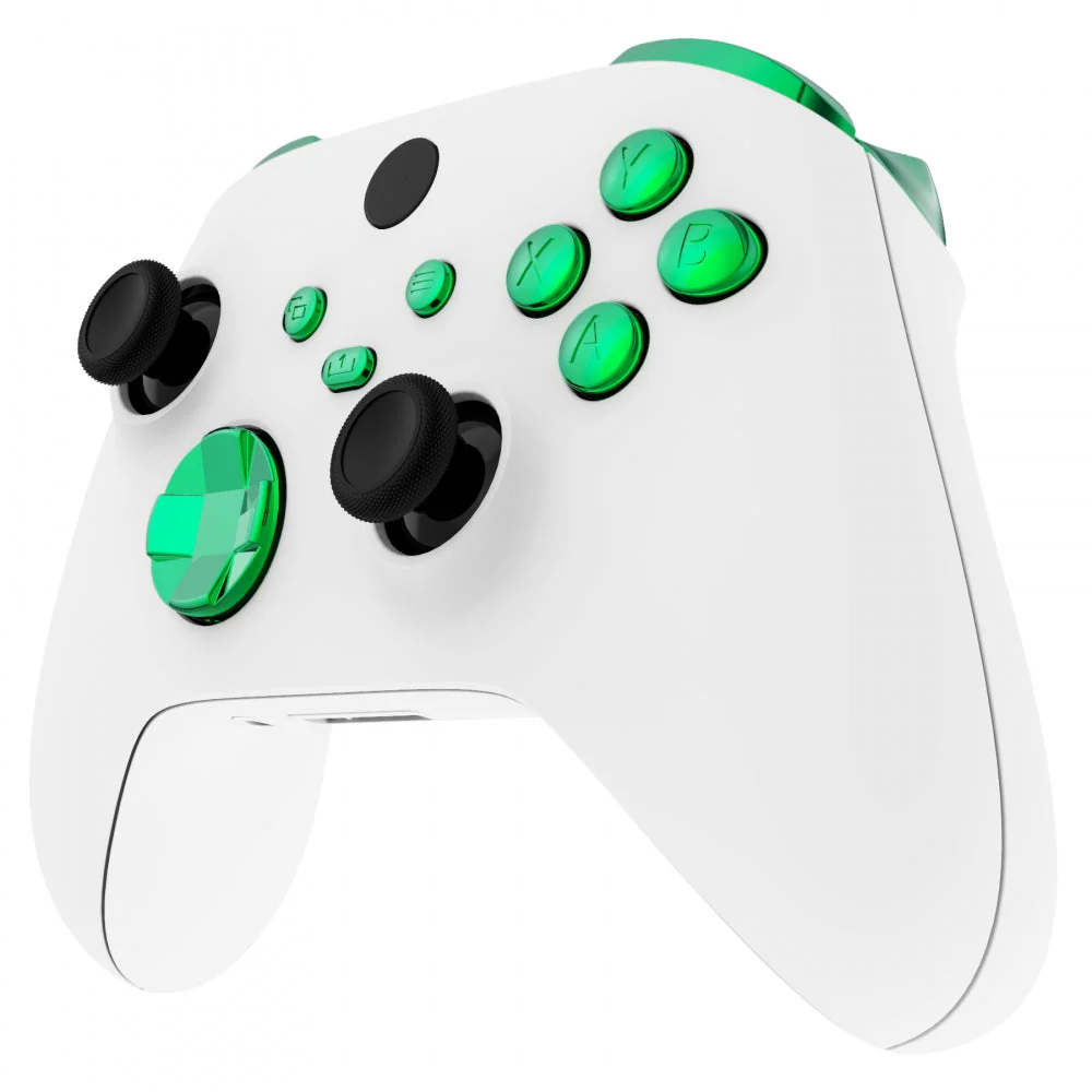 eXtremeRate Replacement Full Set Buttons for Xbox Series X & S Controller - Chrome Green - Image 4