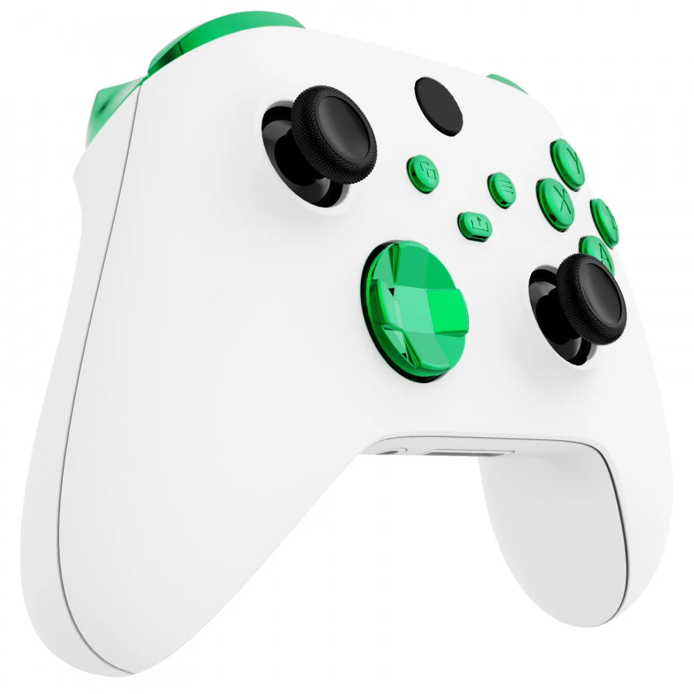 eXtremeRate Replacement Full Set Buttons for Xbox Series X & S Controller - Chrome Green - Image 5