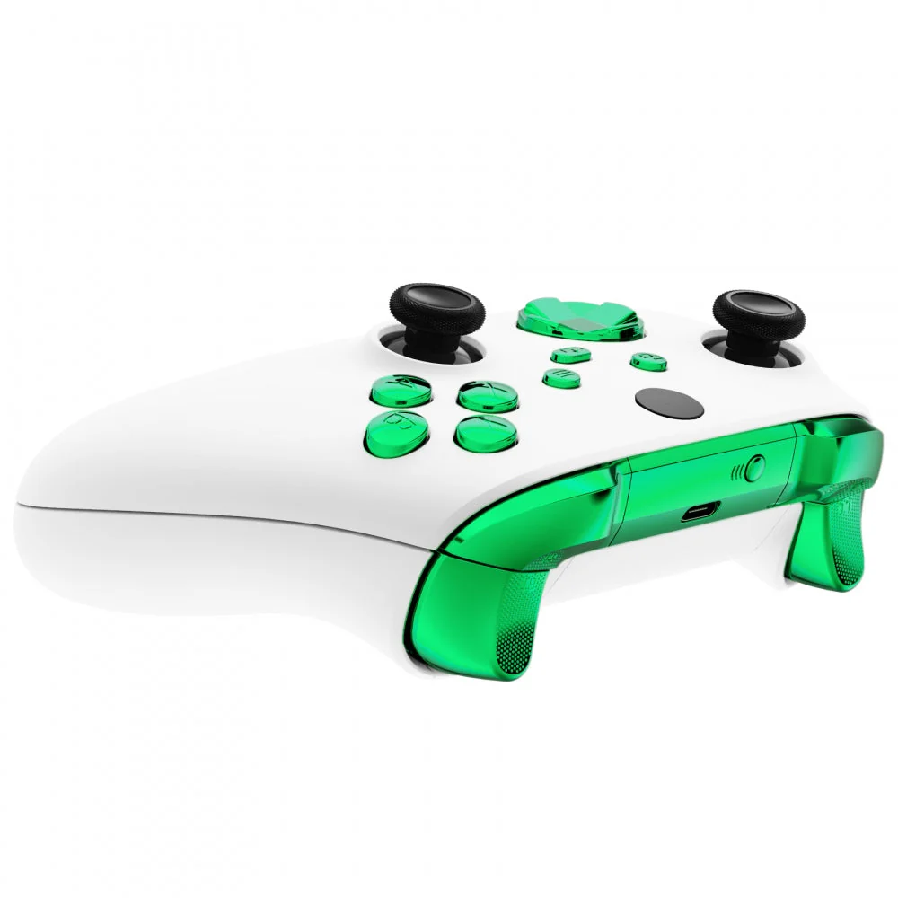 eXtremeRate Replacement Full Set Buttons for Xbox Series X & S Controller - Chrome Green - Image 6