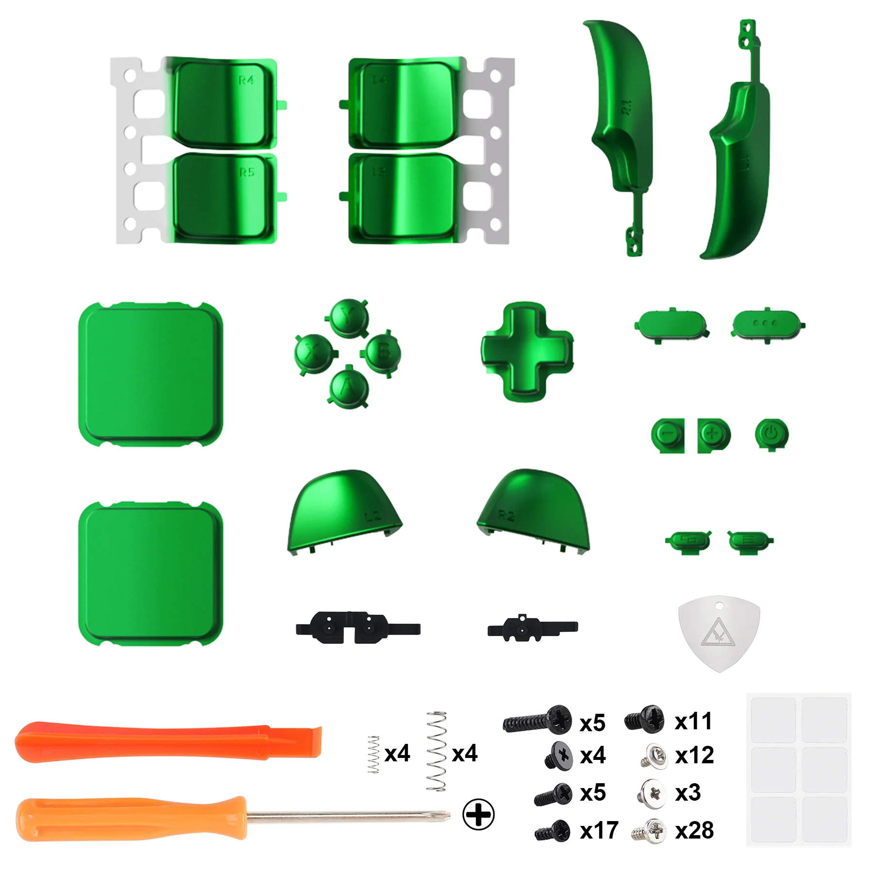 eXtremeRate Replacement Full Set Buttons for Steam Deck LCD - Chrome Green - Image 2