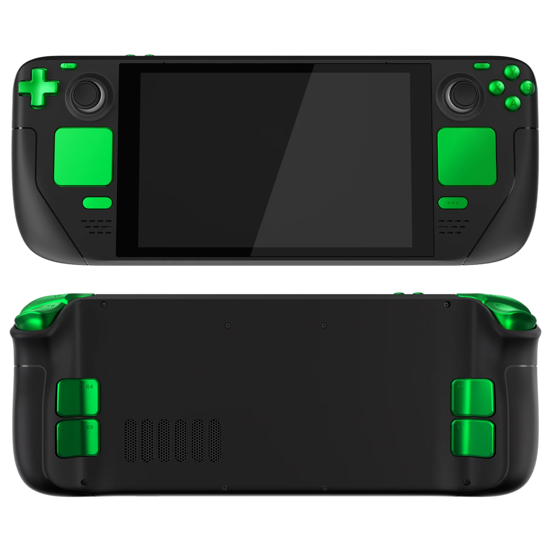 eXtremeRate Replacement Full Set Buttons for Steam Deck LCD - Chrome Green - Image 5