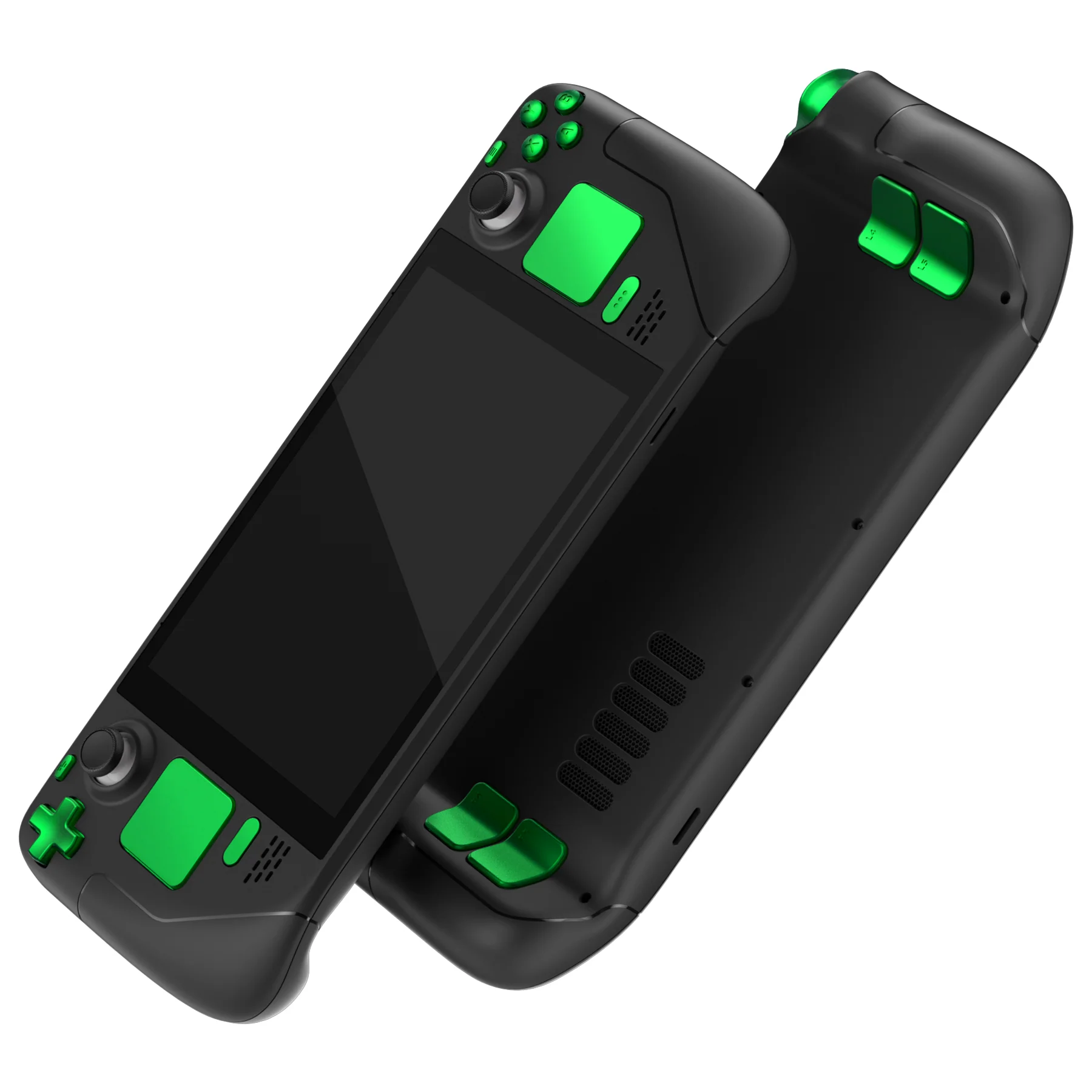 eXtremeRate Replacement Full Set Buttons for Steam Deck LCD - Chrome Green - Image 6