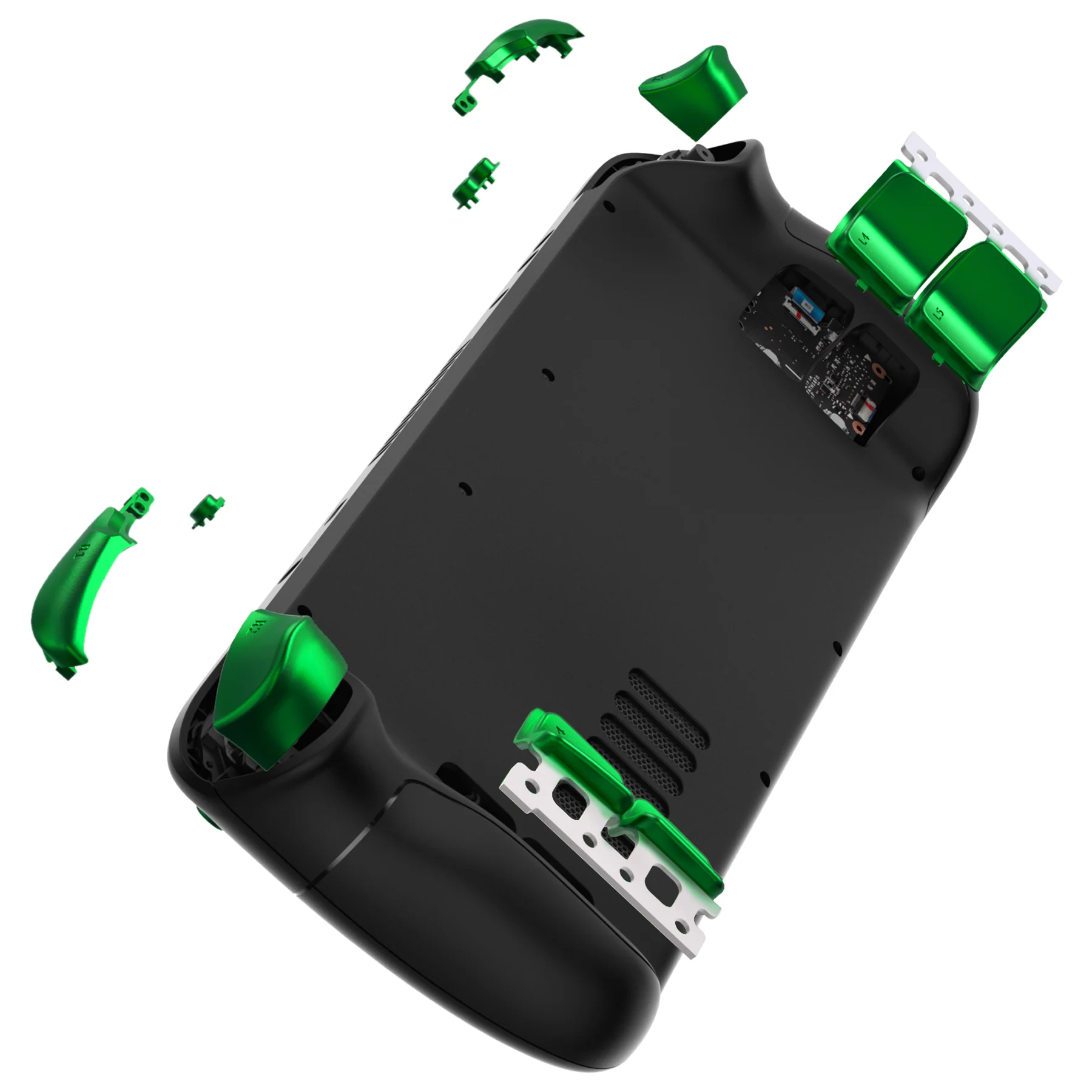 eXtremeRate Replacement Full Set Buttons for Steam Deck LCD - Chrome Green - Image 8