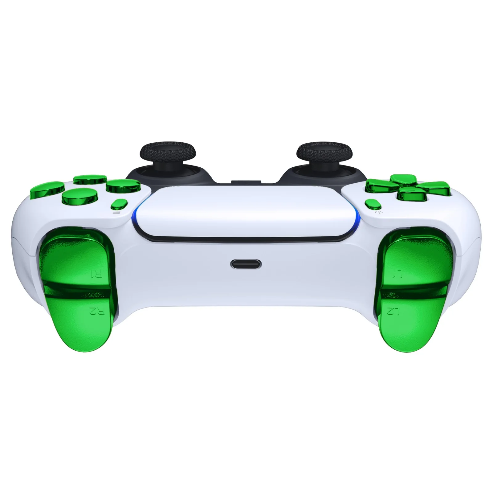 eXtremeRate Replacement Full Set Buttons Compatible with PS5 Controller BDM-010/020 - Chrome Green - Image 7