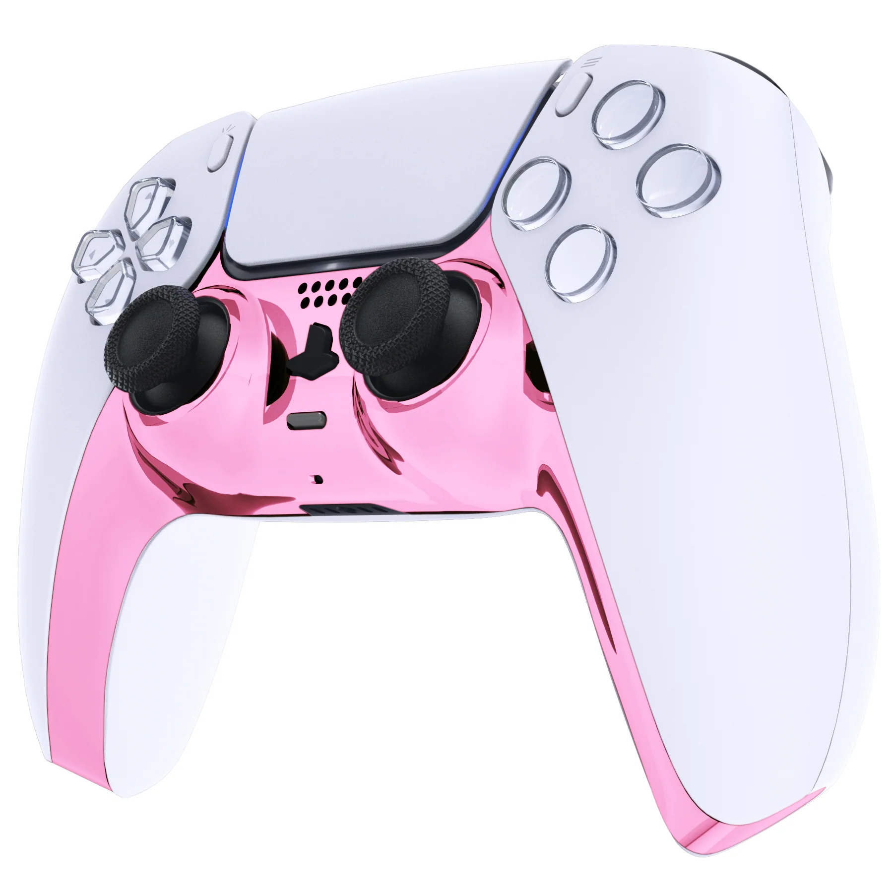 eXtremeRate Replacement Decorative Trim Shell with Accent Rings Compatible with PS5 Controller BDM-010/020/030/040/050 - Chrome Pink Glossy - Image 4