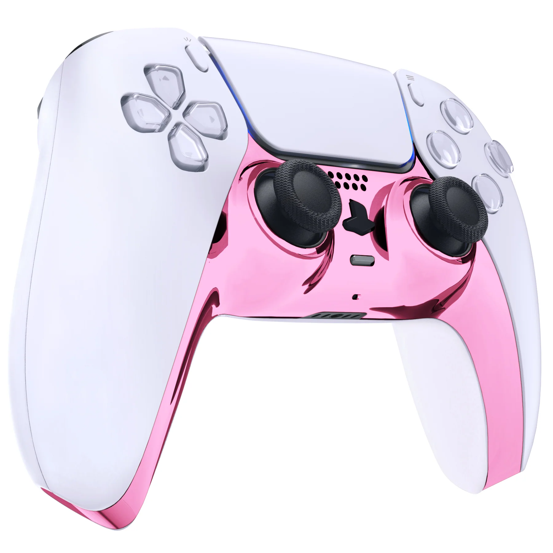 eXtremeRate Replacement Decorative Trim Shell with Accent Rings Compatible with PS5 Controller BDM-010/020/030/040/050 - Chrome Pink Glossy - Image 5