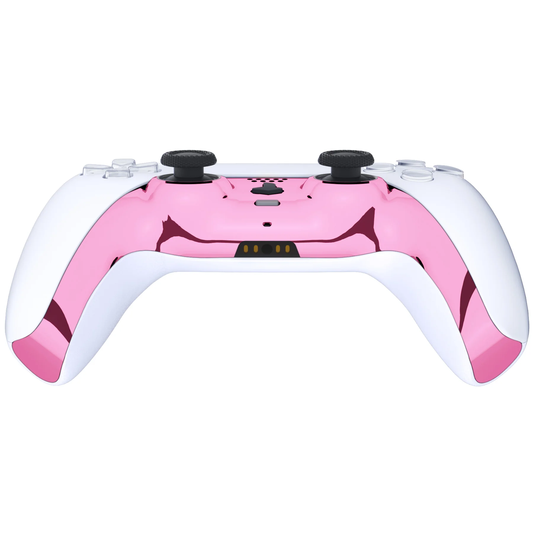 eXtremeRate Replacement Decorative Trim Shell with Accent Rings Compatible with PS5 Controller BDM-010/020/030/040/050 - Chrome Pink Glossy - Image 6